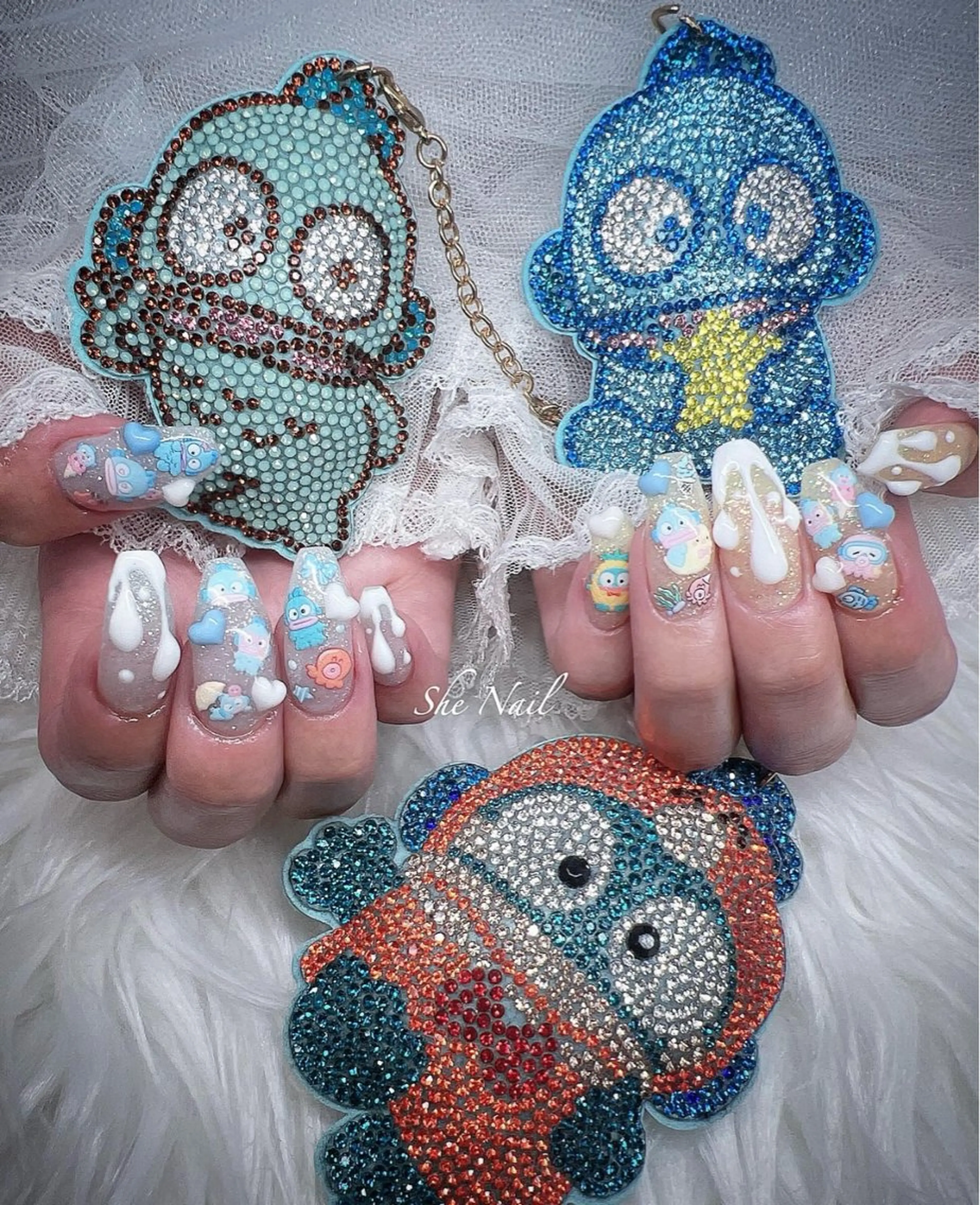 ネイル チークネイル 長さ出し フレンチネイル ガラスフレンチ マグネットネイル ハンドネイル She   Nail所属・ISA_ BELLAのネイルデザイン