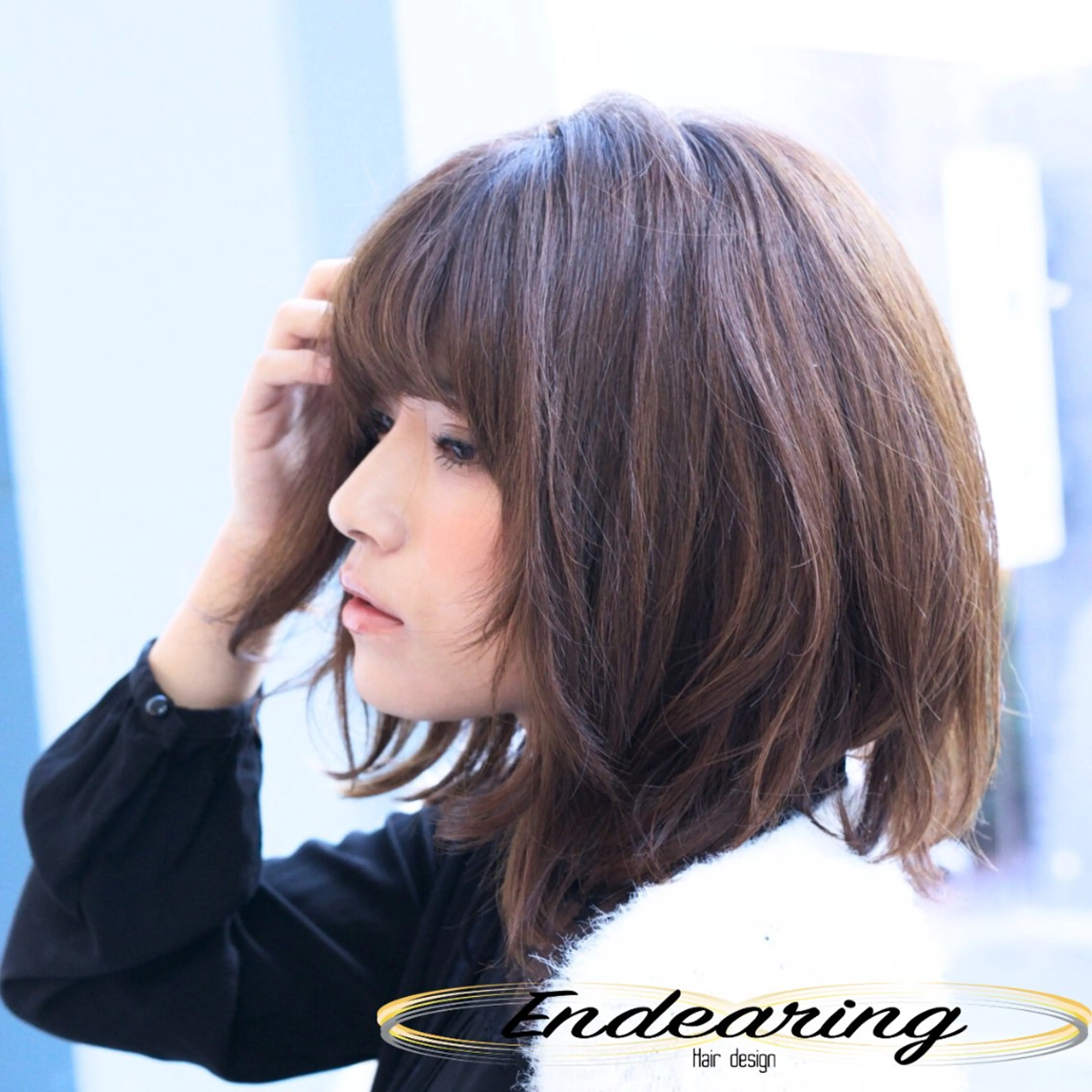 ミディアム 小顔カット カット ヘアカラー Endearing 銀座/レイヤーカットのヘアスタイル