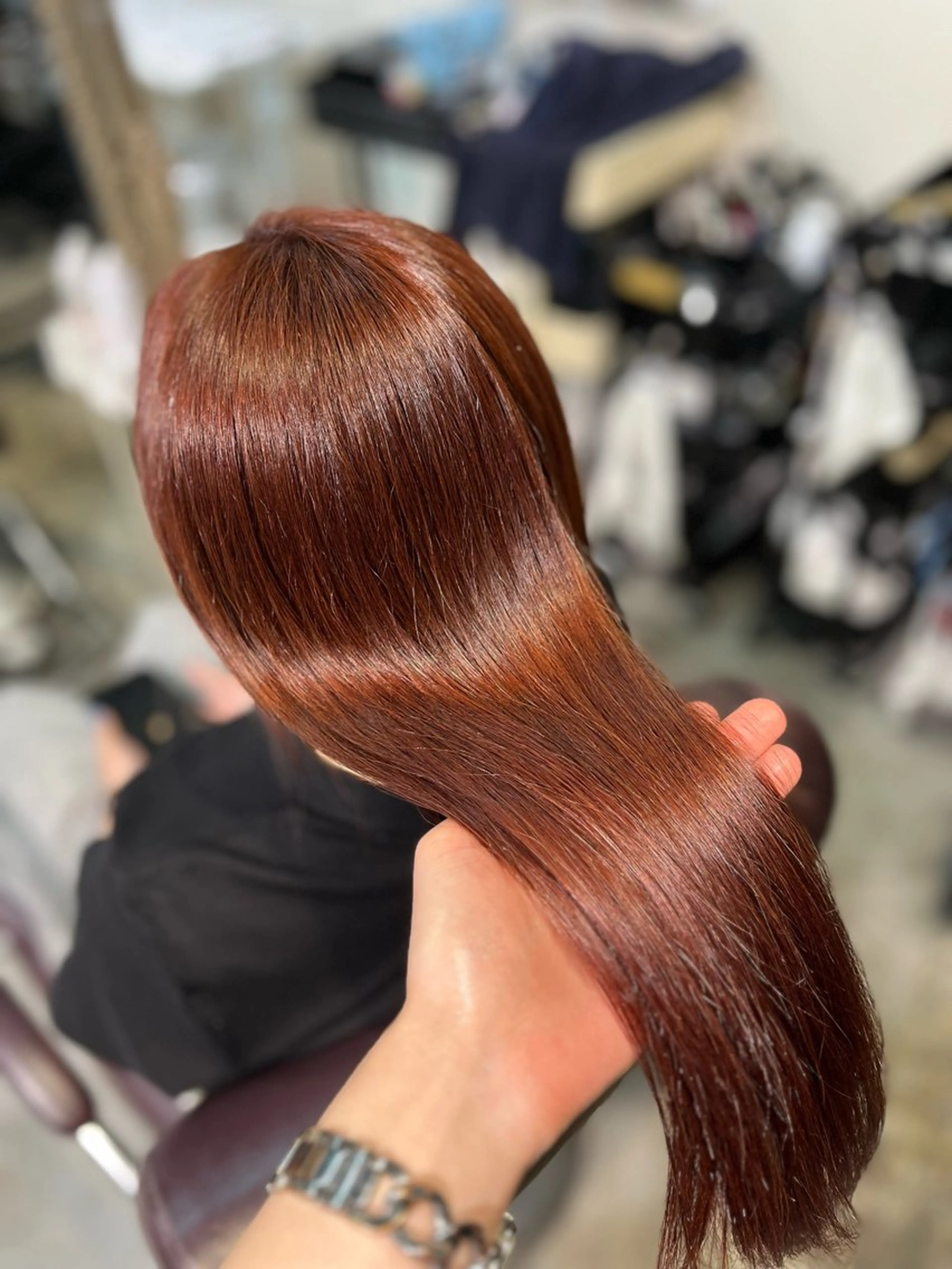 ロング カラー ヘアカラー トリートメント フェザーパーマ🌙 毛流れ yuzukiのヘアスタイル