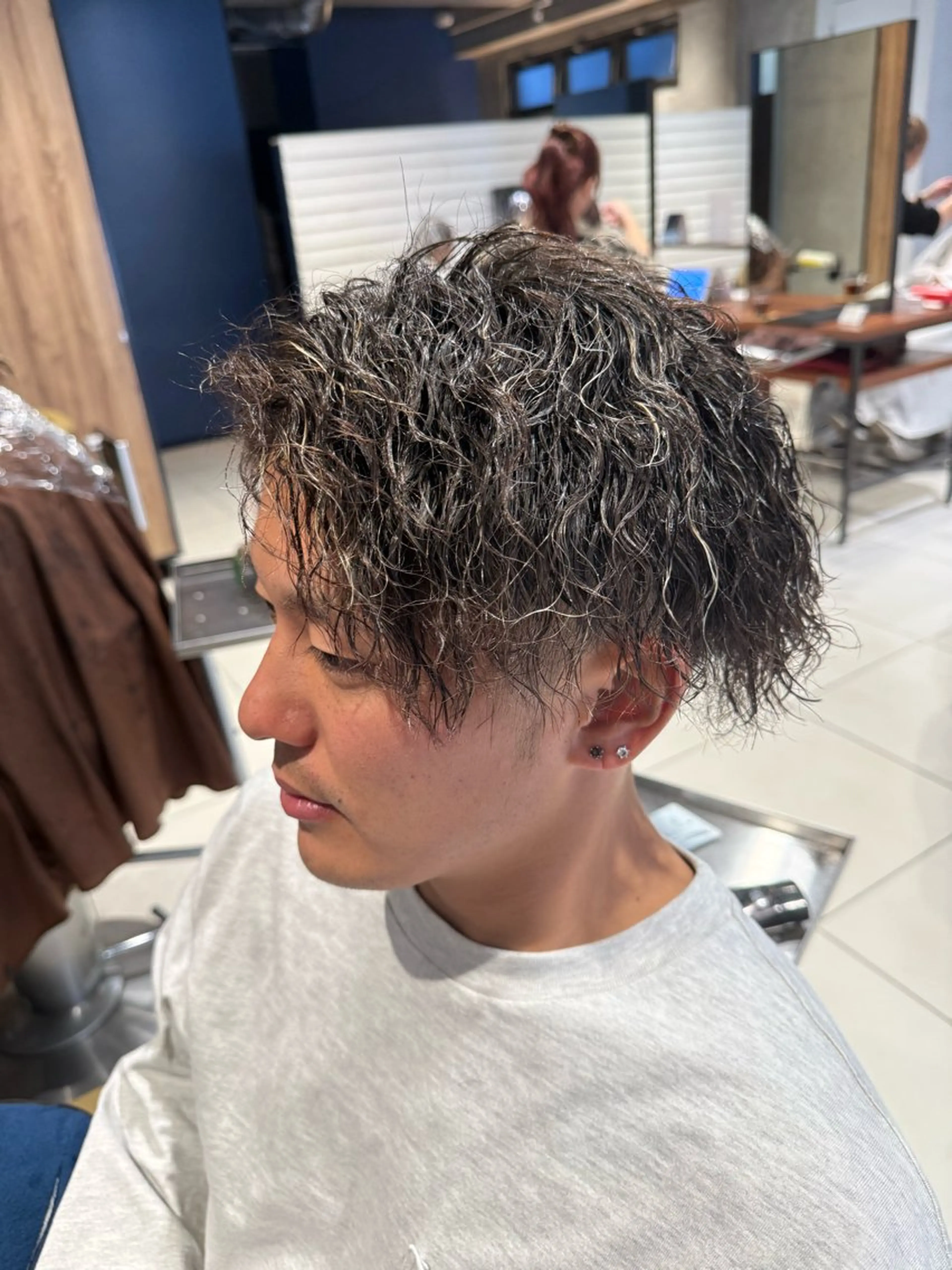 ミディアム メンズ カット パーマ ⭐️ツイスパ⭐️ 菊池　拓也のヘアスタイル