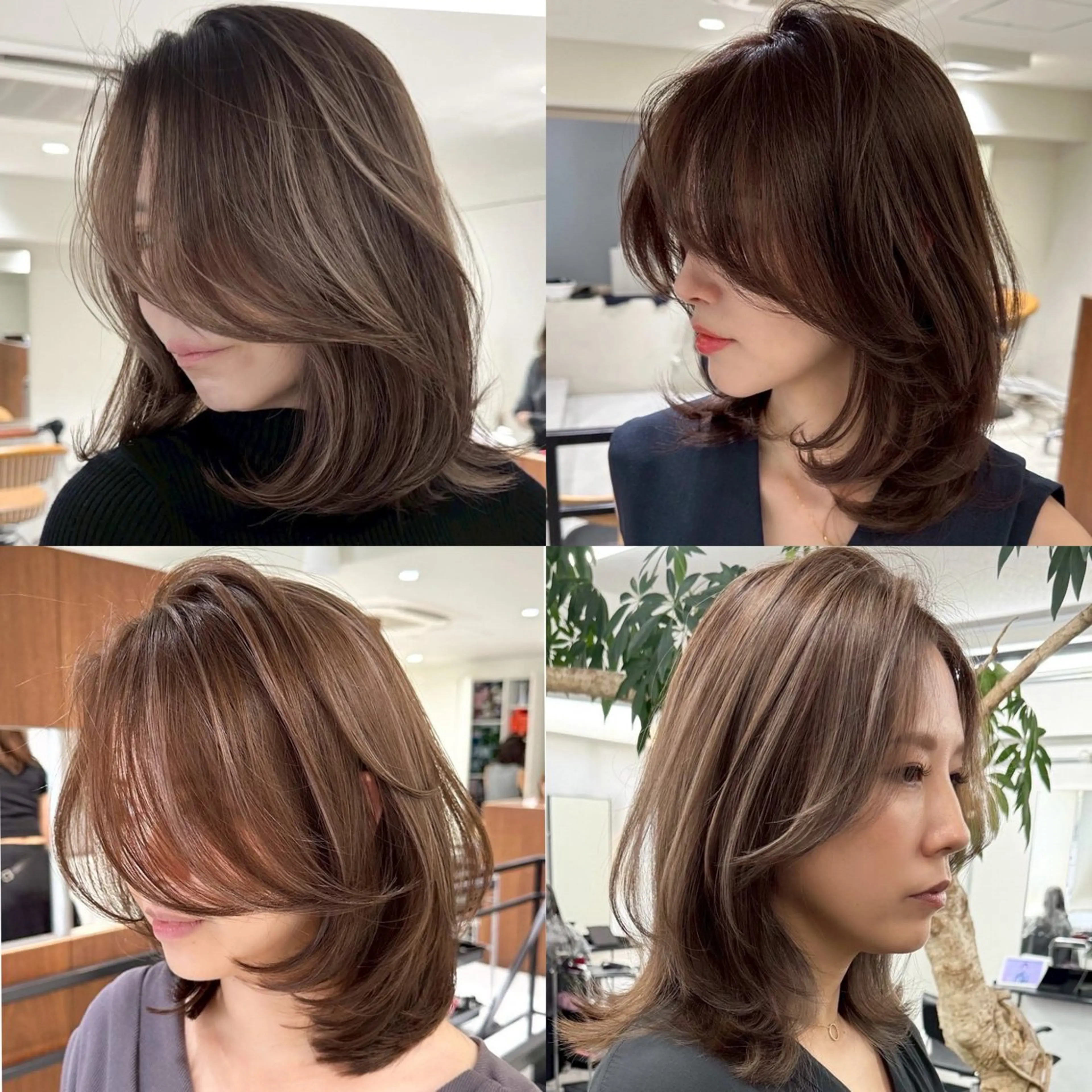 ミディアム ミディアムレイヤー 顔周りカット レイヤーカット 外ハネヘア 高橋 悠造のヘアスタイル