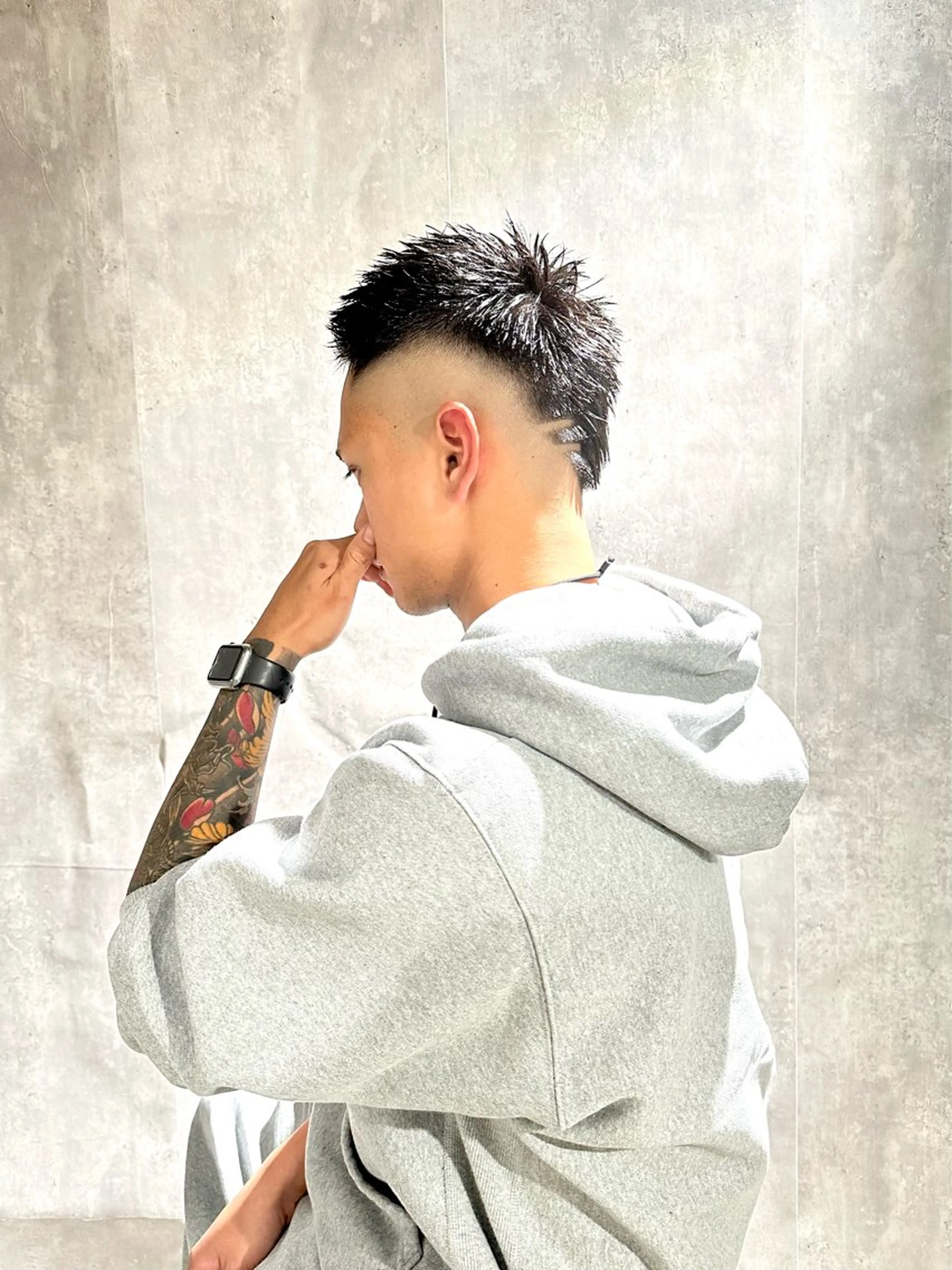 メンズ フェードカット メンズパーマ スキンフェード マレットヘア カット 骨格補正施術/メンズ 専門美容師/YUYAのヘアスタイル