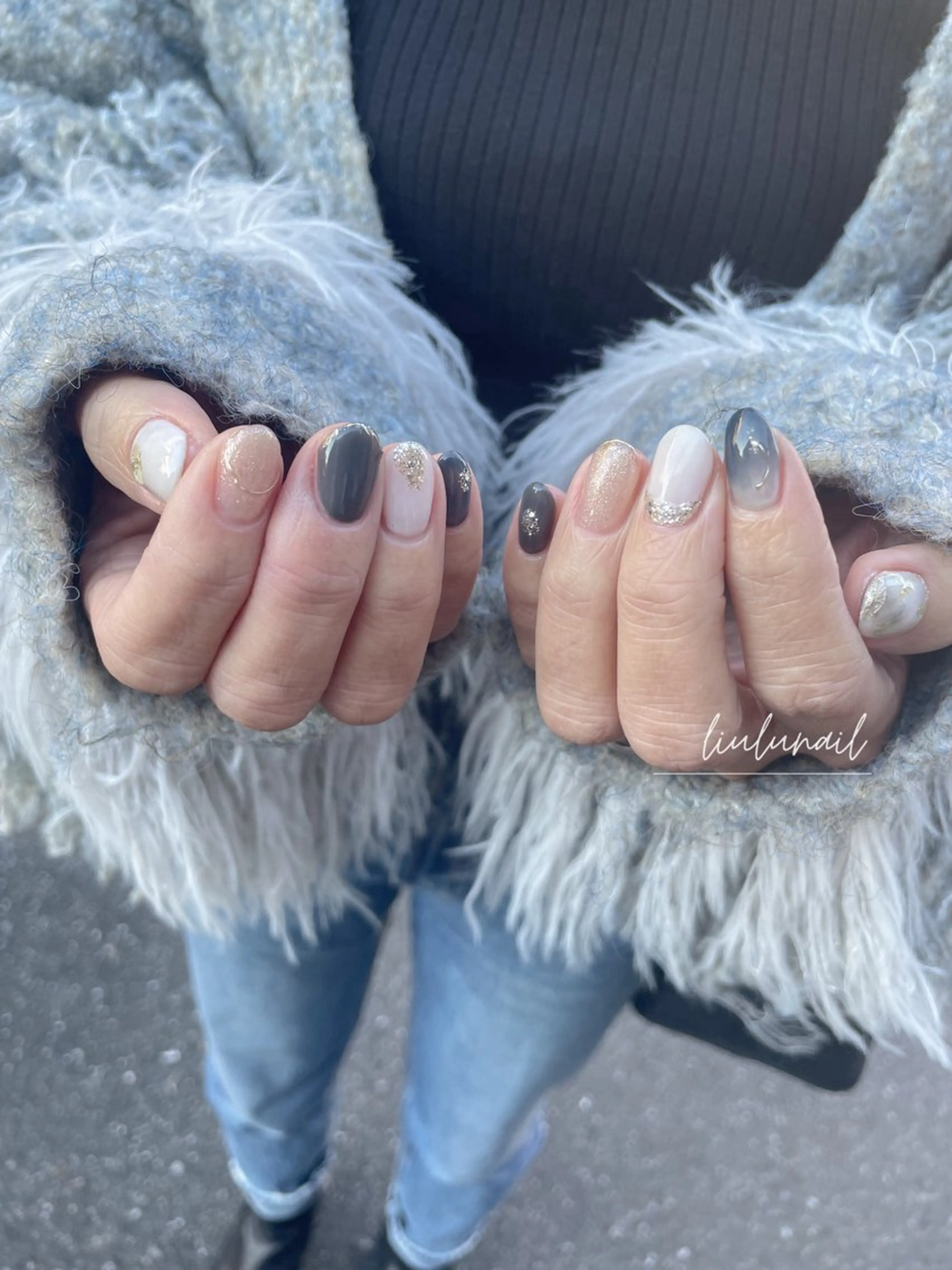 ネイル ネイビー liulu nailのネイルデザイン