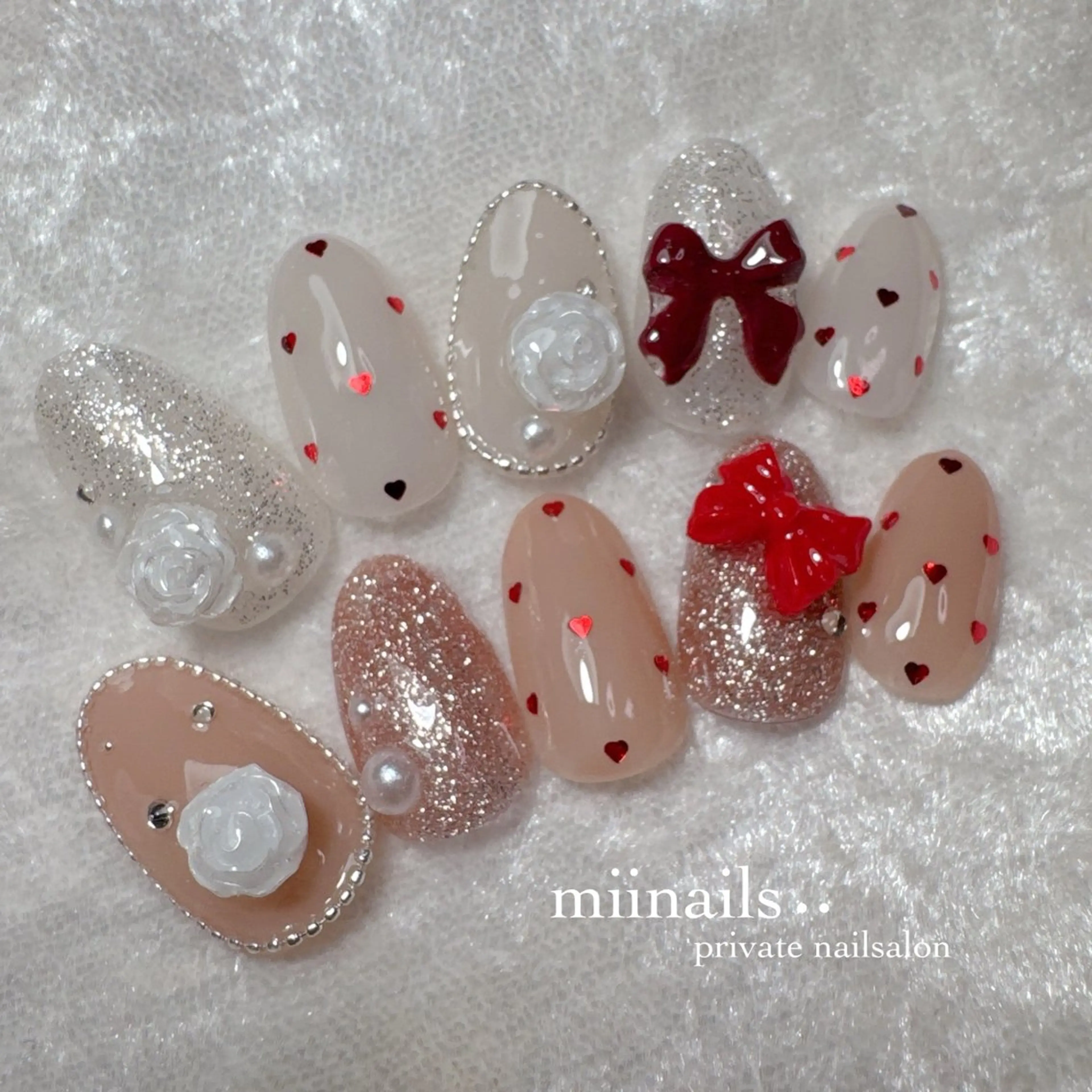 ネイル 韓国ネイル マグネットネイル ワンホンネイル ハンドネイル nailsalon miinailsのネイルデザイン