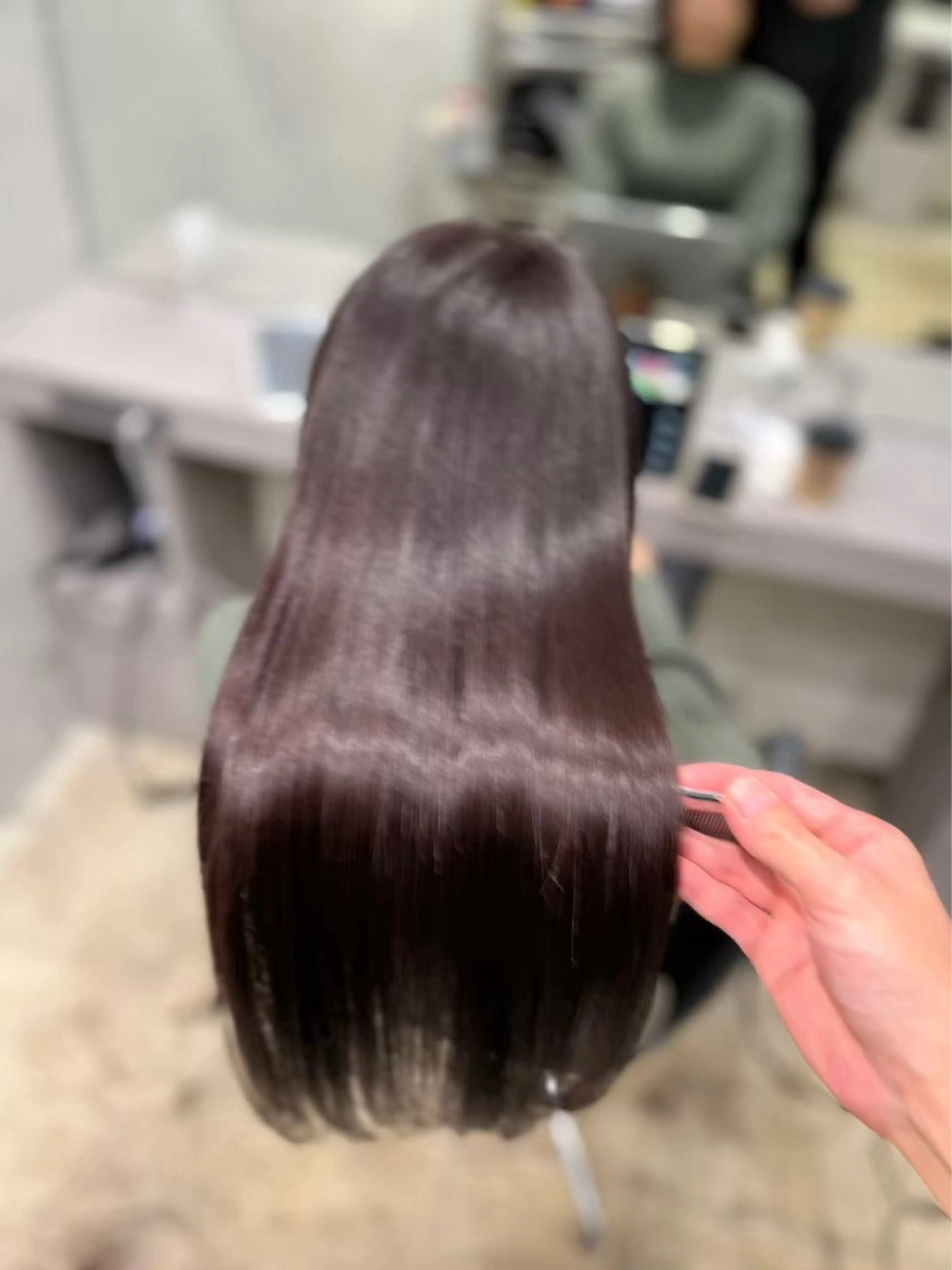 ロング 40代以降の 縮毛矯正専門家のヘアスタイル