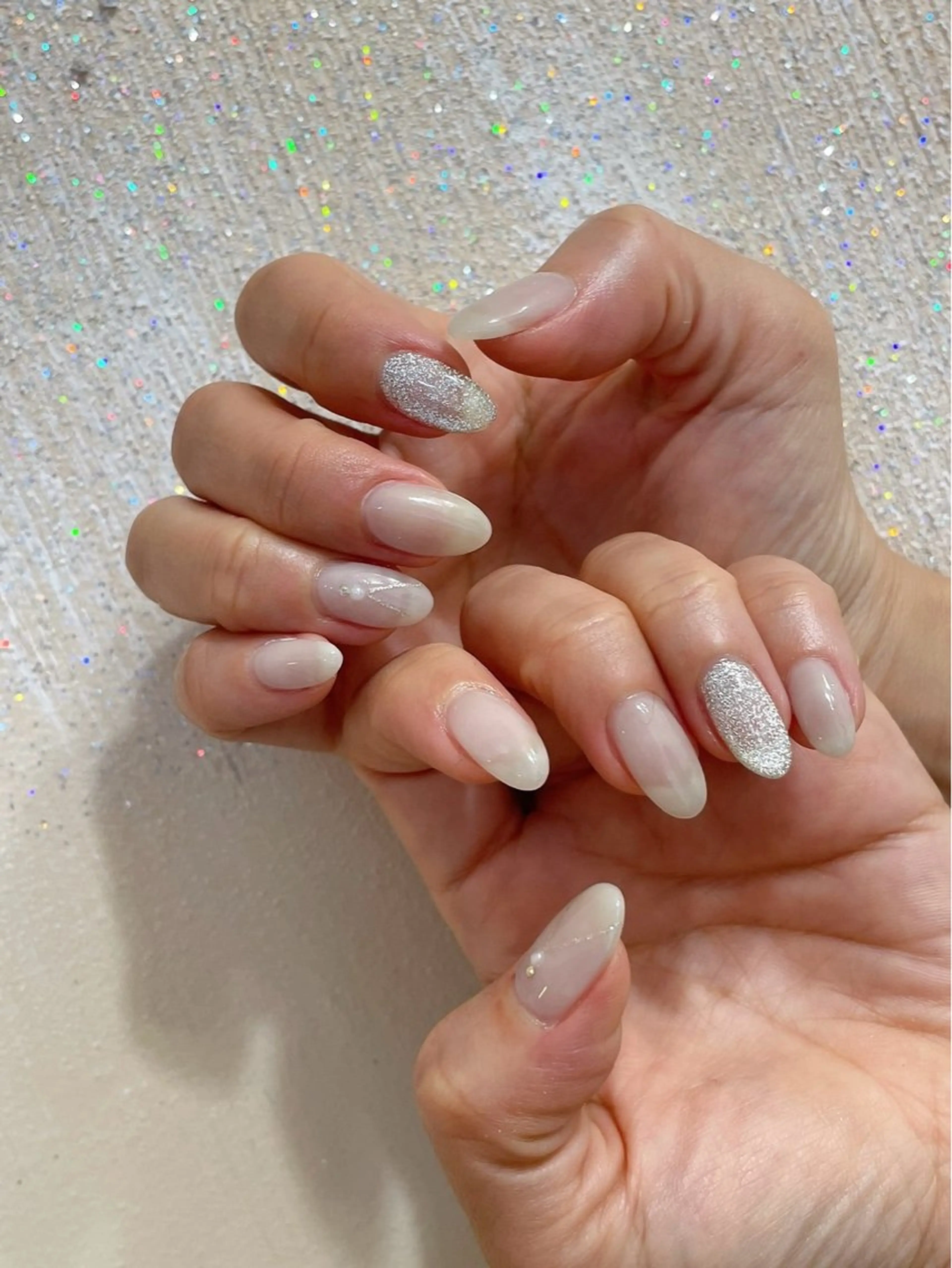 ネイル オーロラネイル フットネイル フレンチネイル ジェルネイル マグネットネイル kiki nail たまプラーザのネイルデザイン