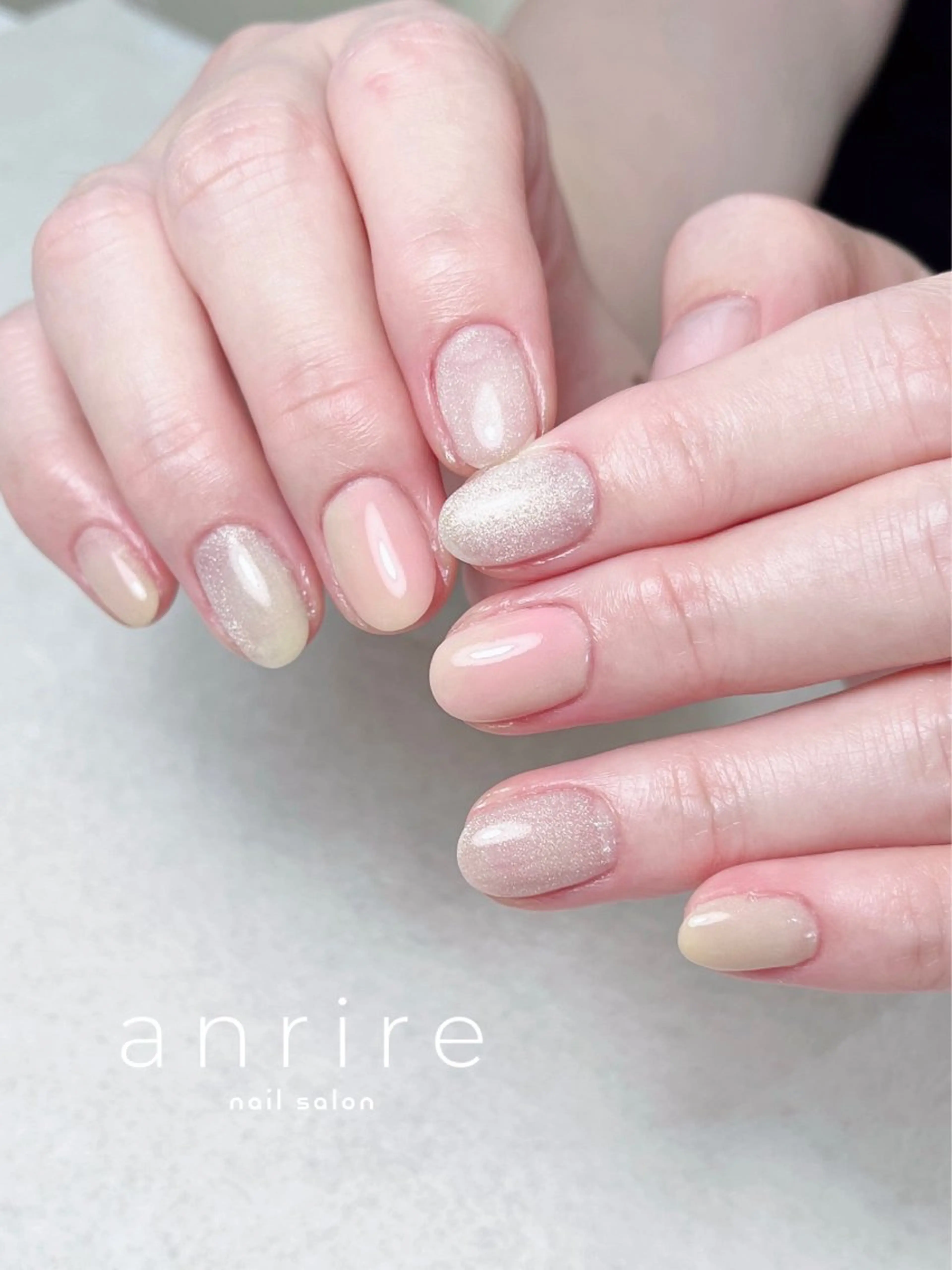 ネイル ジェルネイル キラキラネイル マグネットネイル ニュアンスネイル オフィスネイル ハンドネイル nailsalon anrireのネイルデザイン