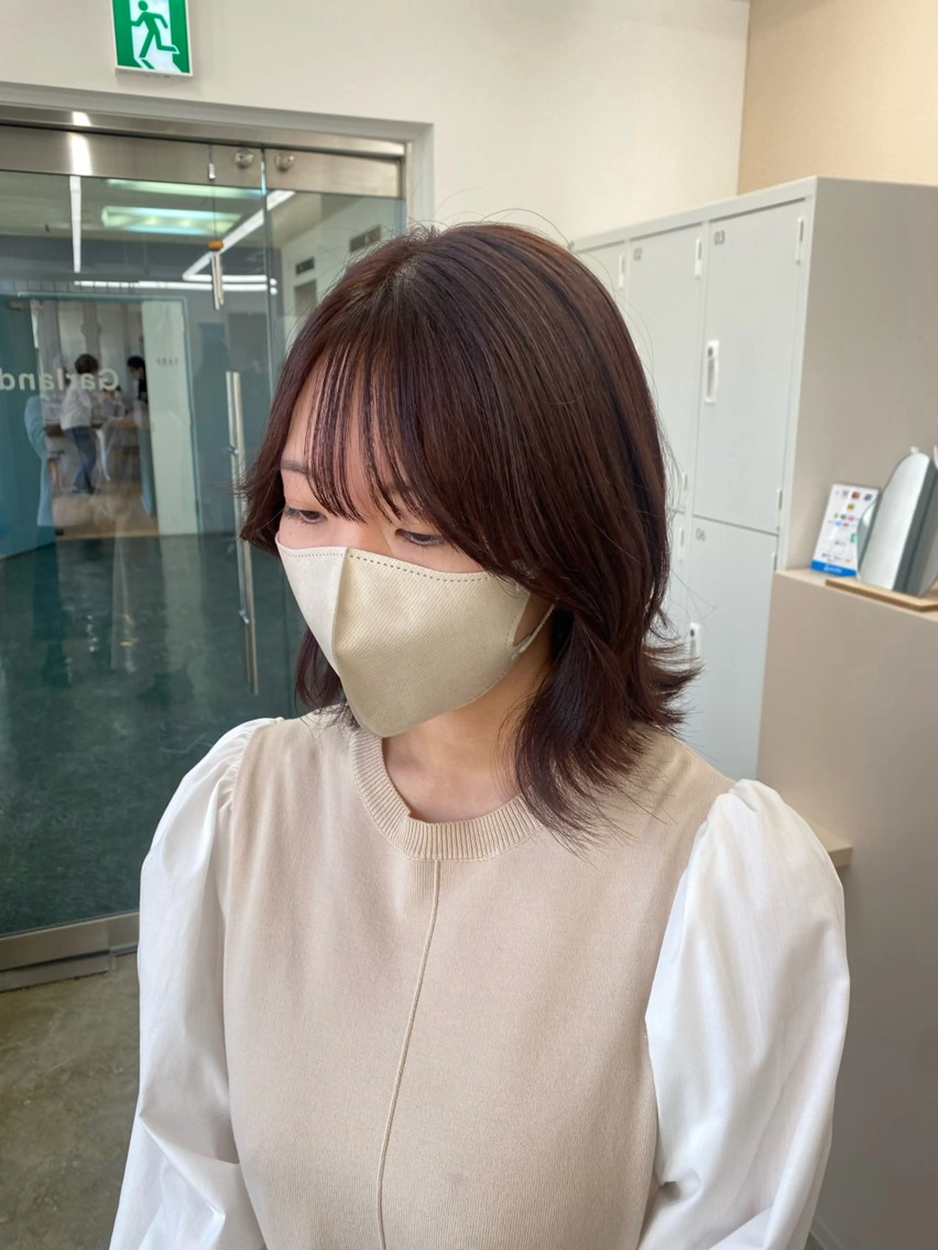 ミディアム カラー ヘアアレンジ ブリーチ ブラウンカラー ラベンダーカラー ラベンダーブラウン ブリーチなしカラー ヘアカラー ボブ /ニュアンス/ satomi🧸💖のヘアスタイル