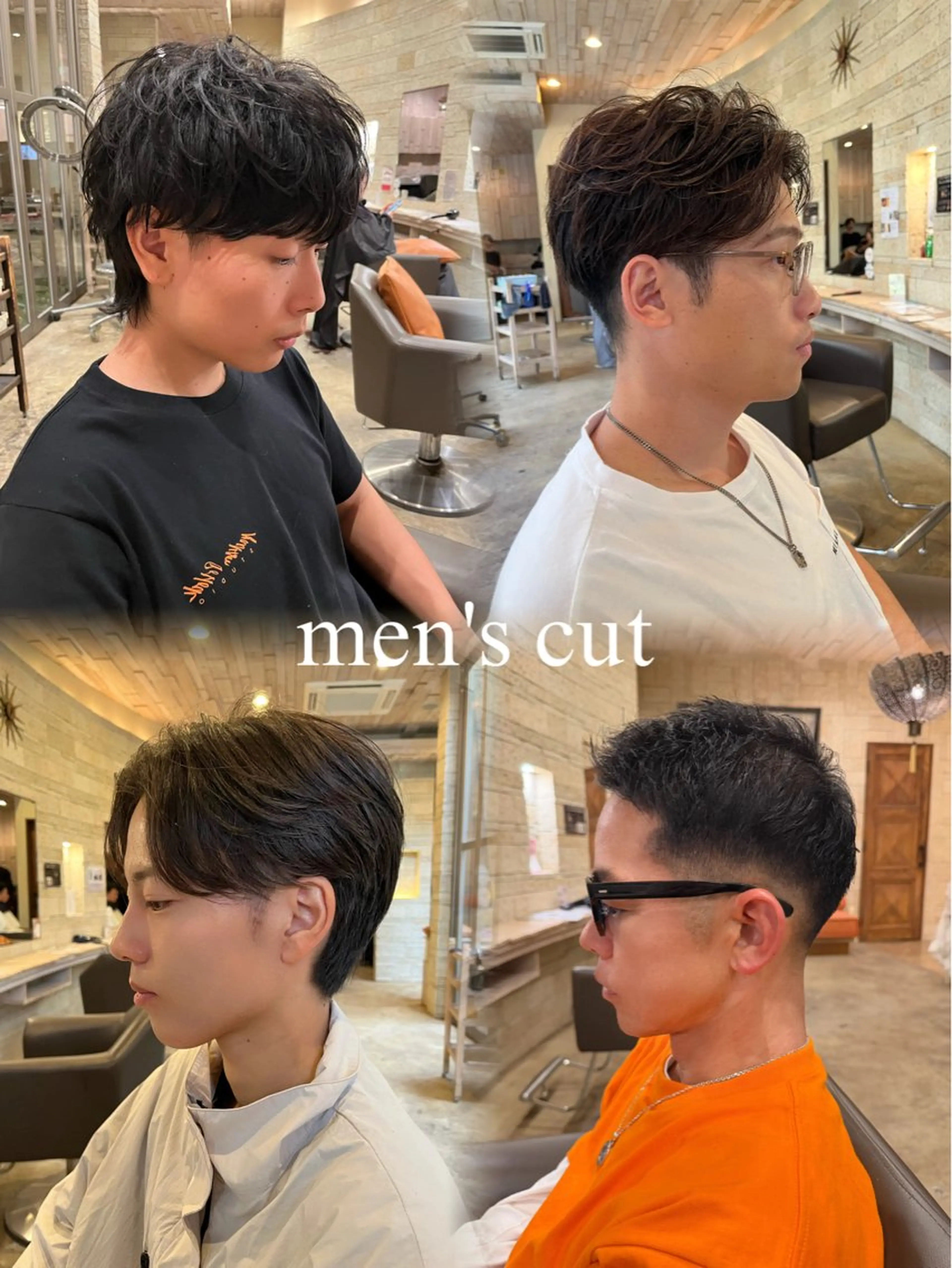 メンズ センターパート フェードカット マッシュウルフ マッシュ メンズパーマ 艶カラー/メンズ パーマ/伊藤愛麻のヘアスタイル