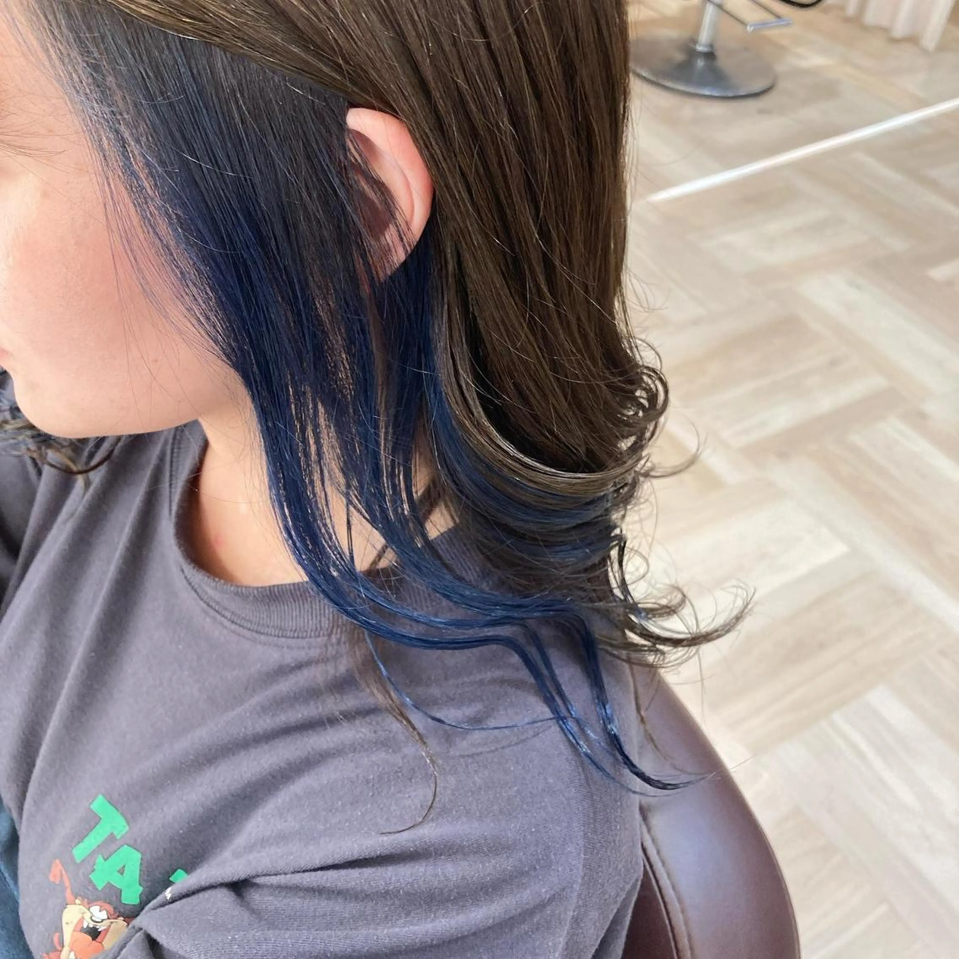 カラー ブリーチ ブルーカラー イヤリングカラー 髪質改善/透明感 カラー/内藤有須加のヘアスタイル