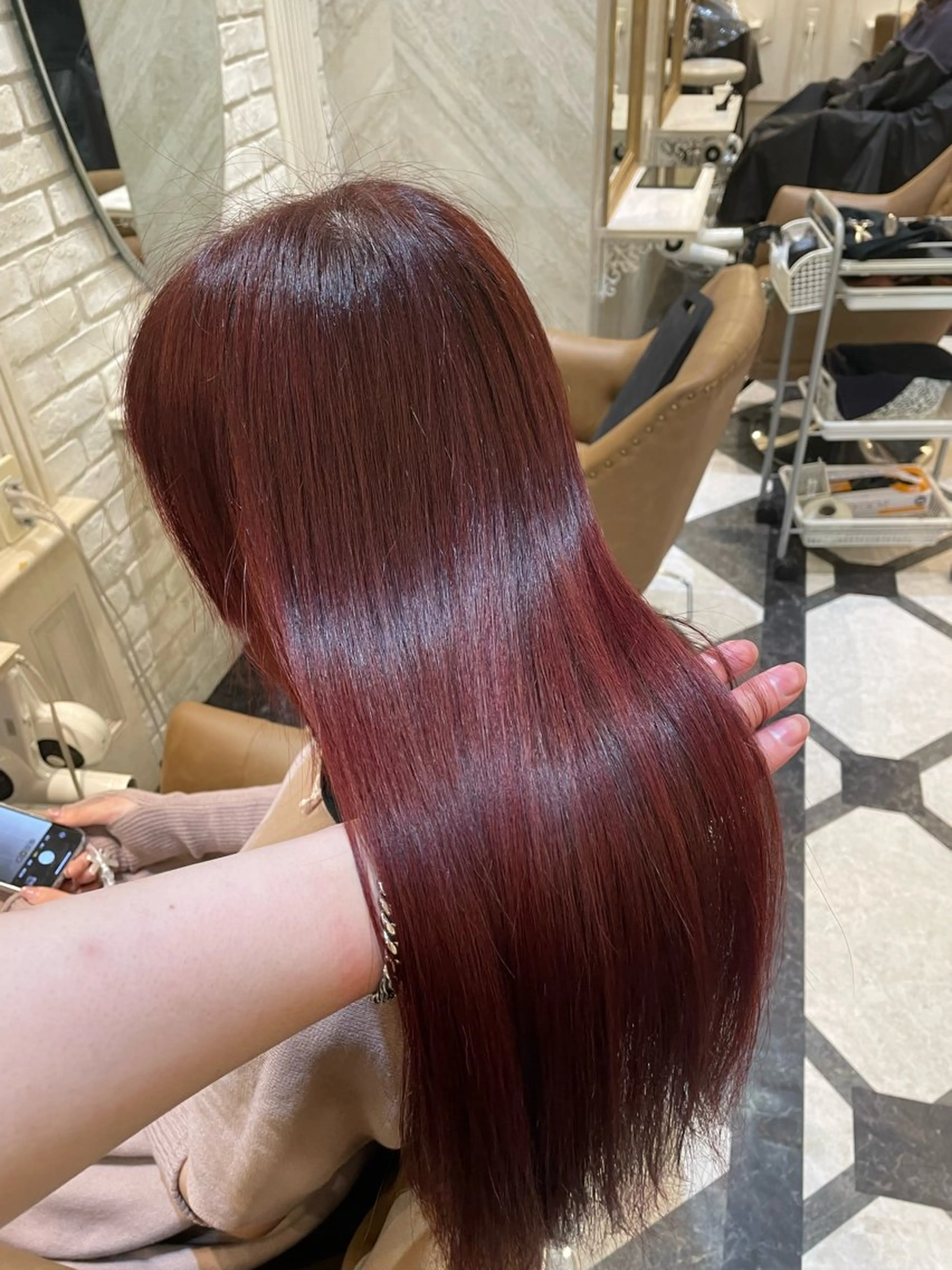 セミロング カラー カット ヘアカラー 縮毛矯正 トリートメント 髪質改善/美髪矯正 艶髪/Takutoのヘアスタイル