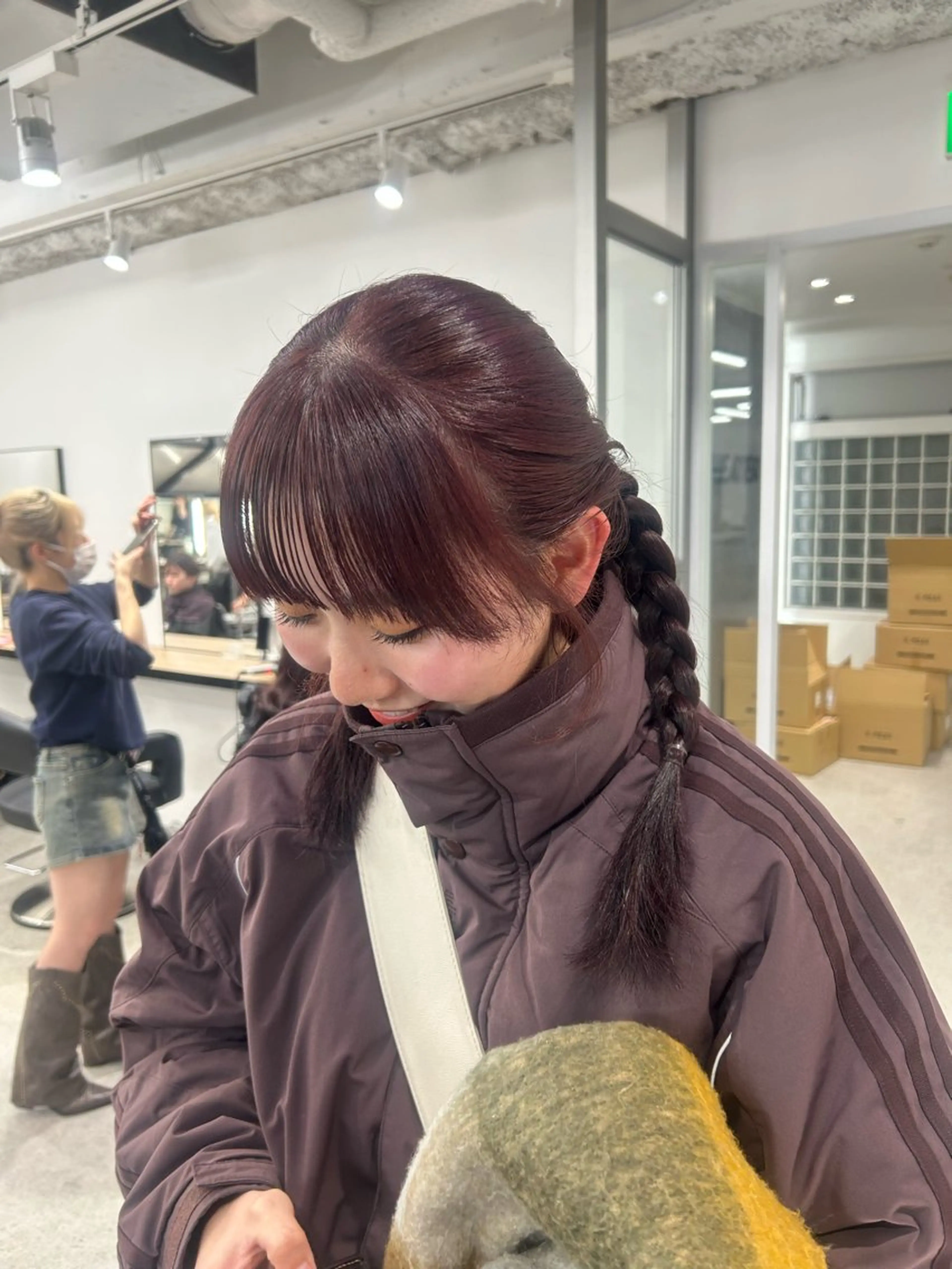 ロング カラー カット 縮毛矯正 愛結 暖色カラー🎀🩰のヘアスタイル