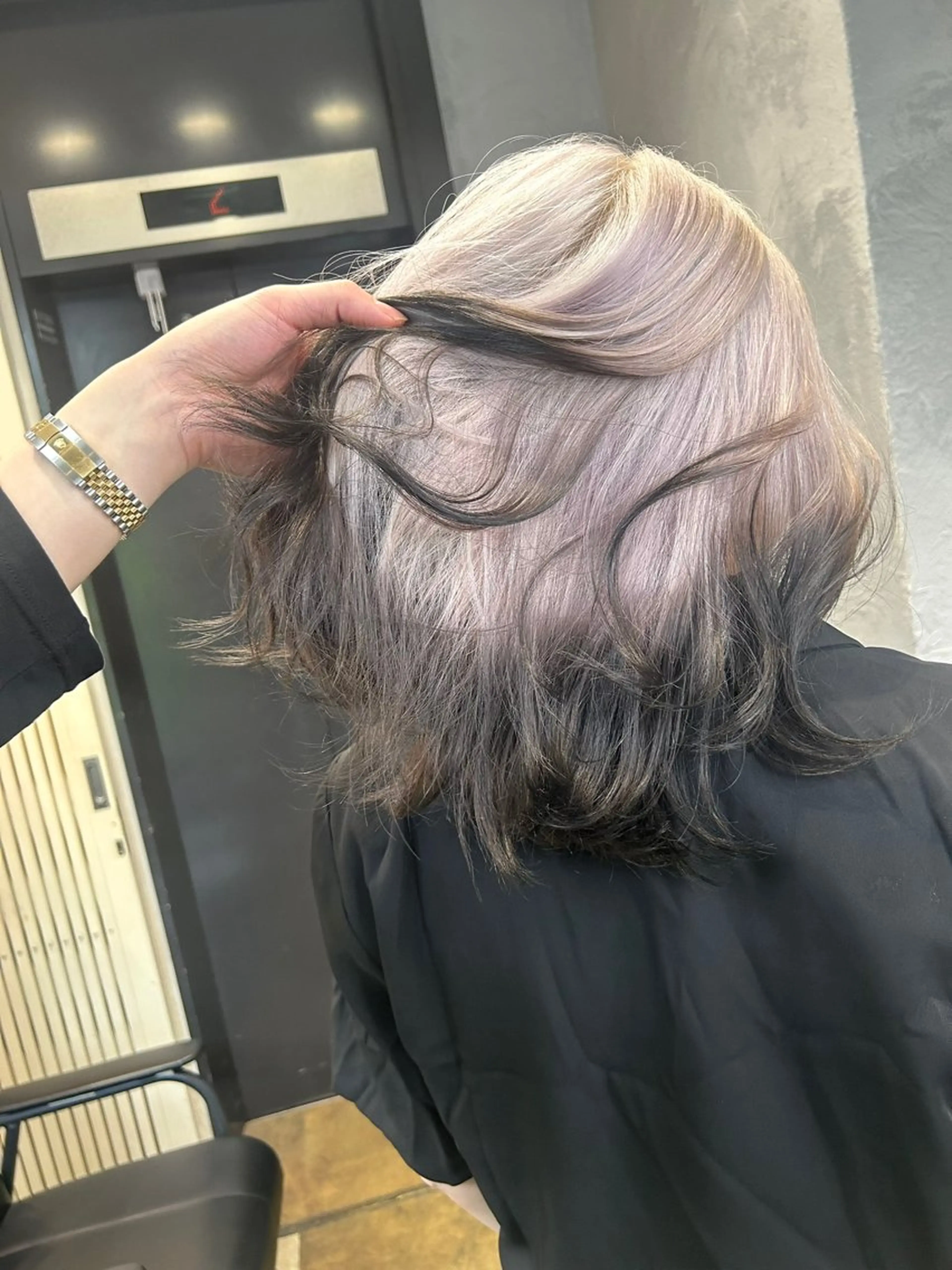 ミディアム カラー 黒髪 ヘアカラー Giselハヤシ ケンタのヘアスタイル