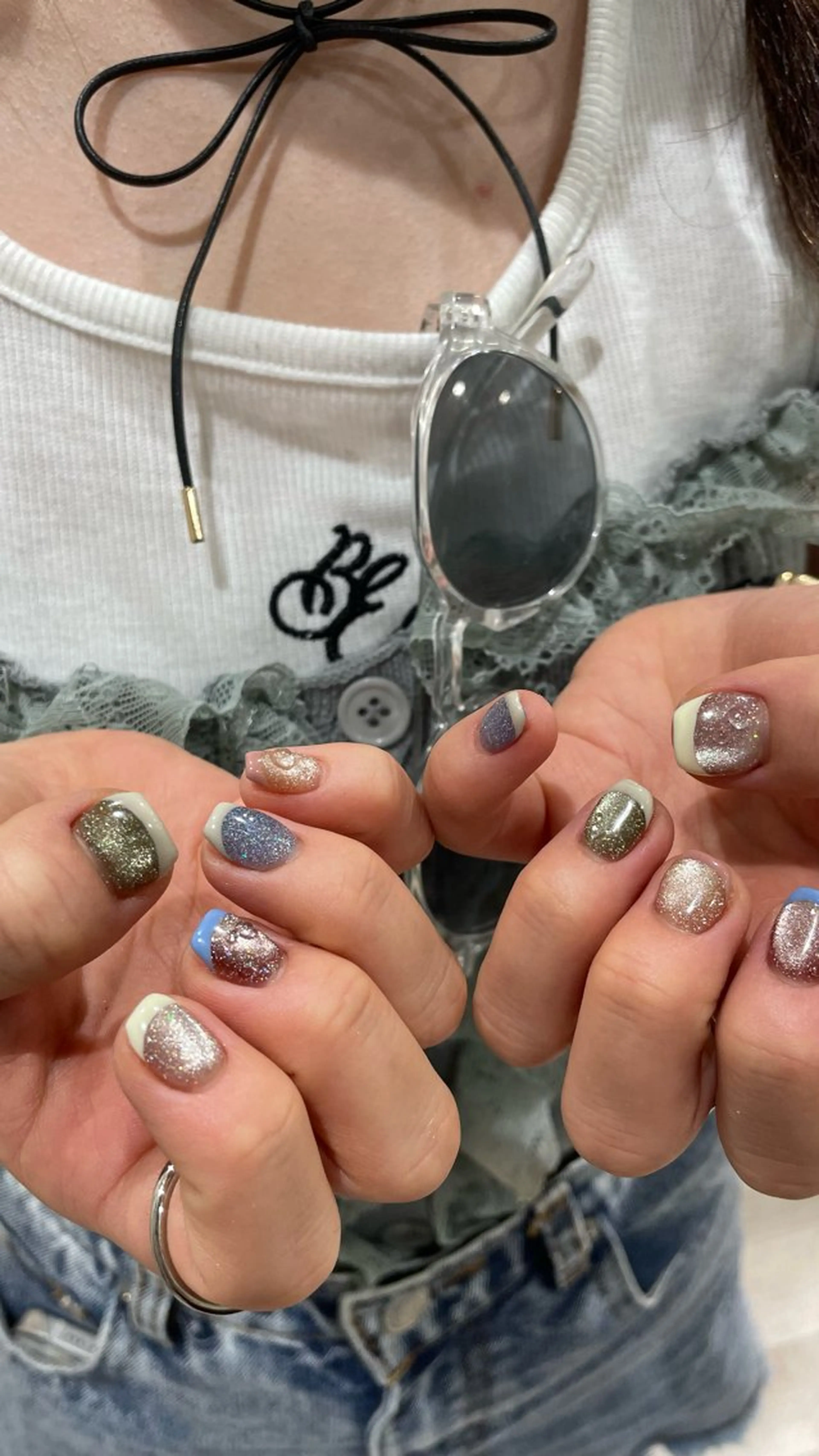 ネイル フラッシュネイル フラッシュマグ フレンチネイル ハンドネイル Ricnail☾ ayanoのネイルデザイン