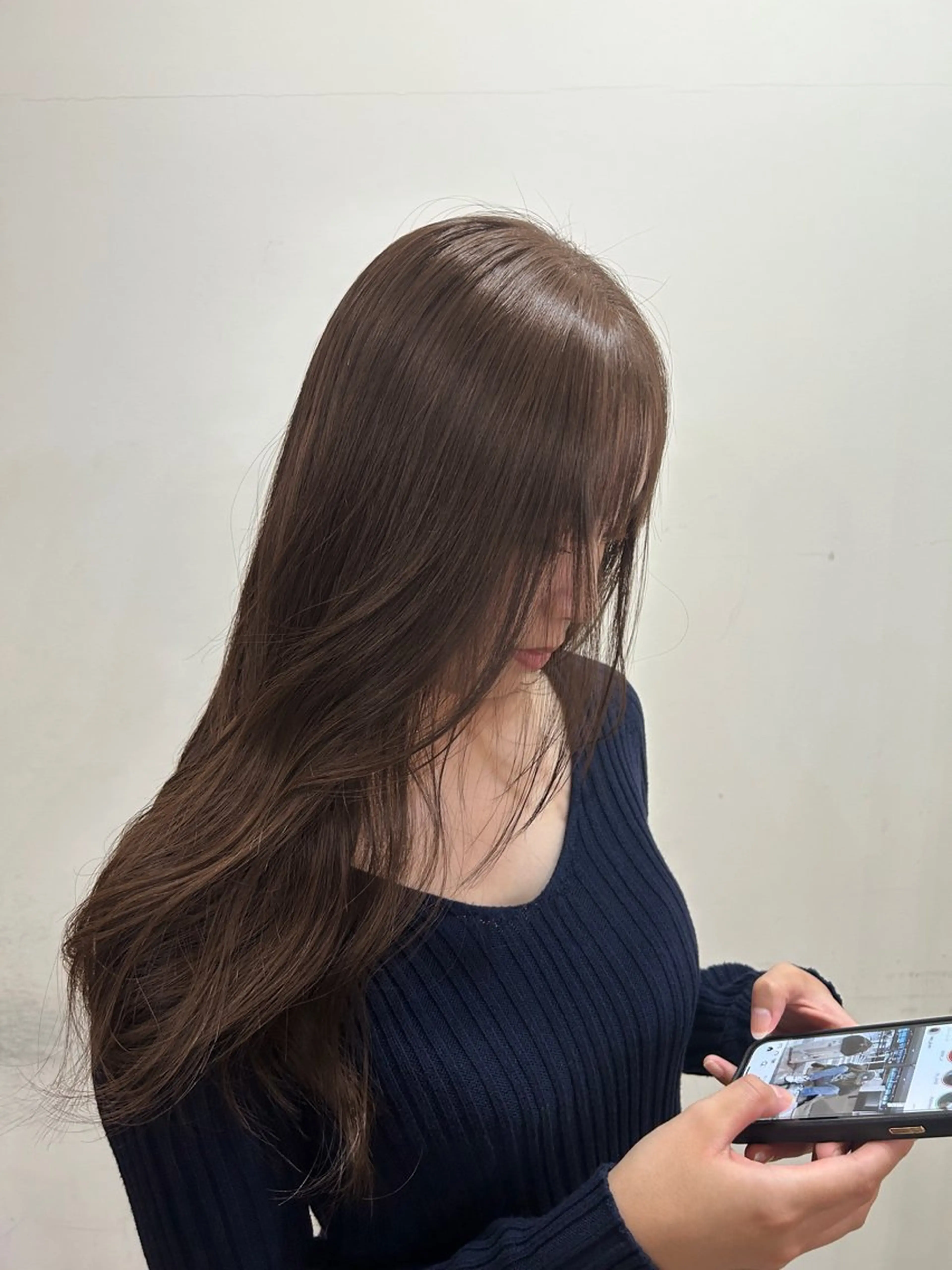 ロング ヘアカラー トリートメント ベージュ/透明感/ レイヤー/あやか💕のヘアスタイル