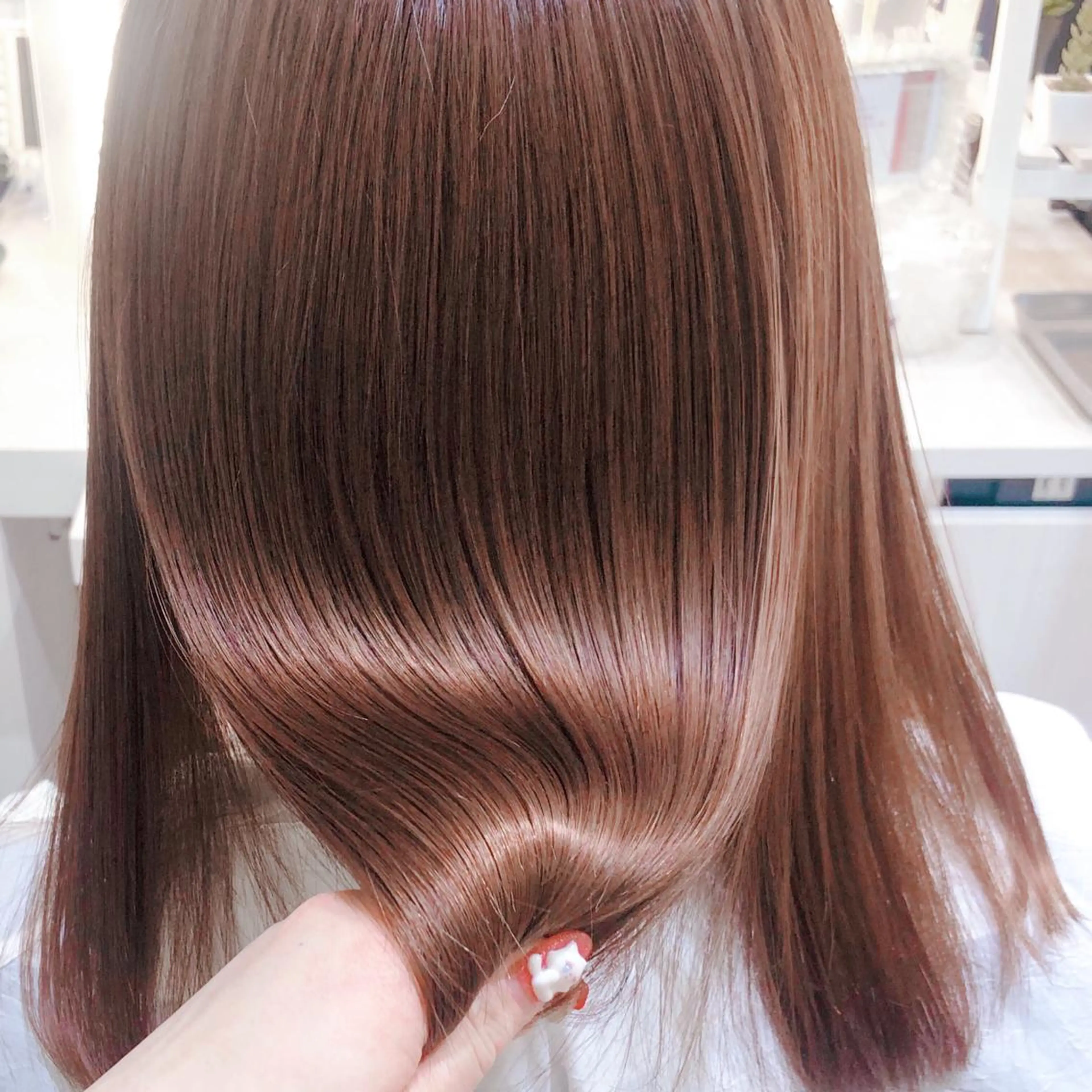 ミディアム 髪質改善 トリートメント 三箇島陽香/髪質改善 クロスパーマ縮毛矯正のヘアスタイル