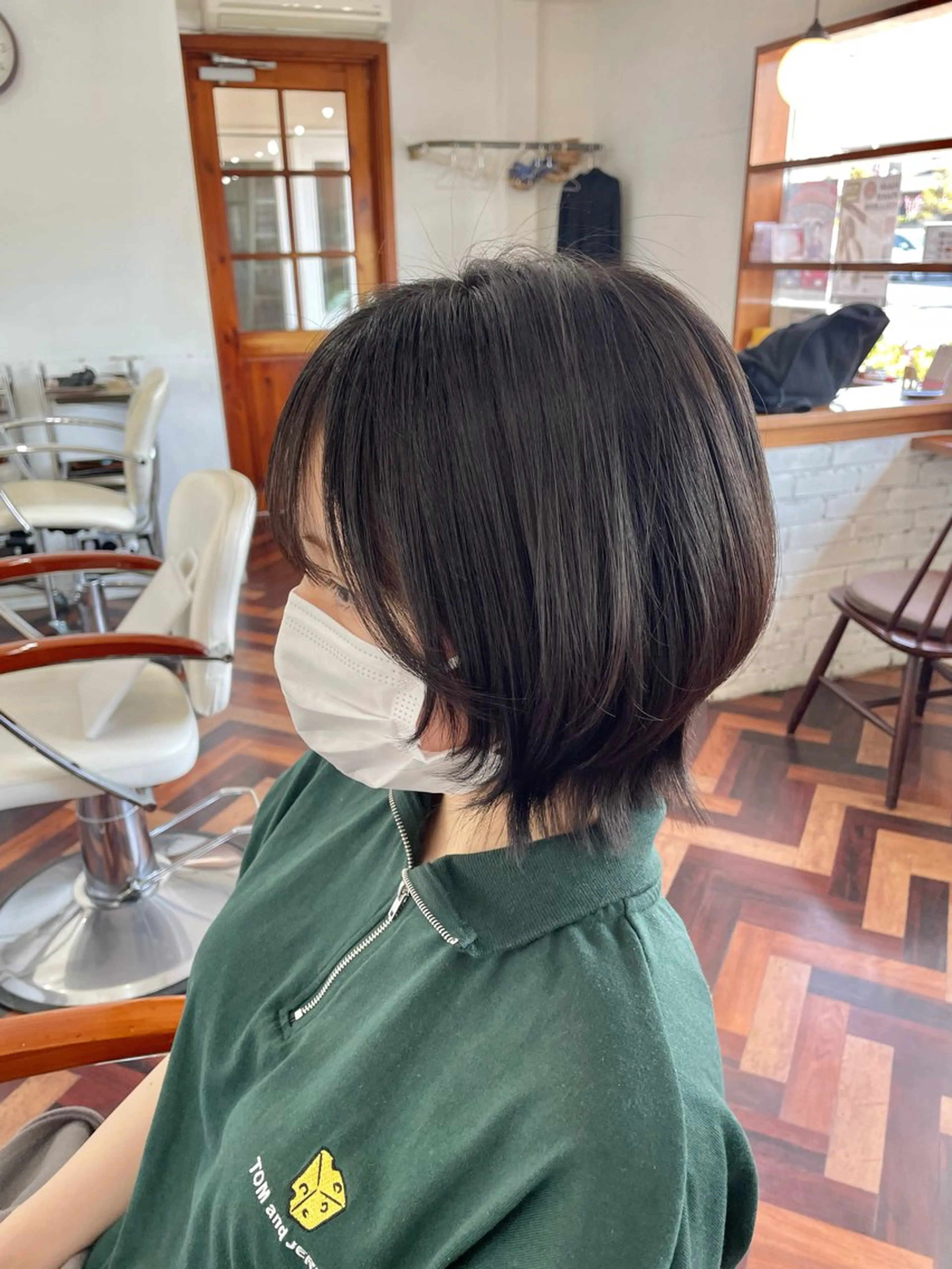 ミディアム ミディアムパーマ ボブ 髪質改善 韓国風ヘア 縮毛矯正 カット mopa_kaede 暖色カラー/ロングのヘアスタイル