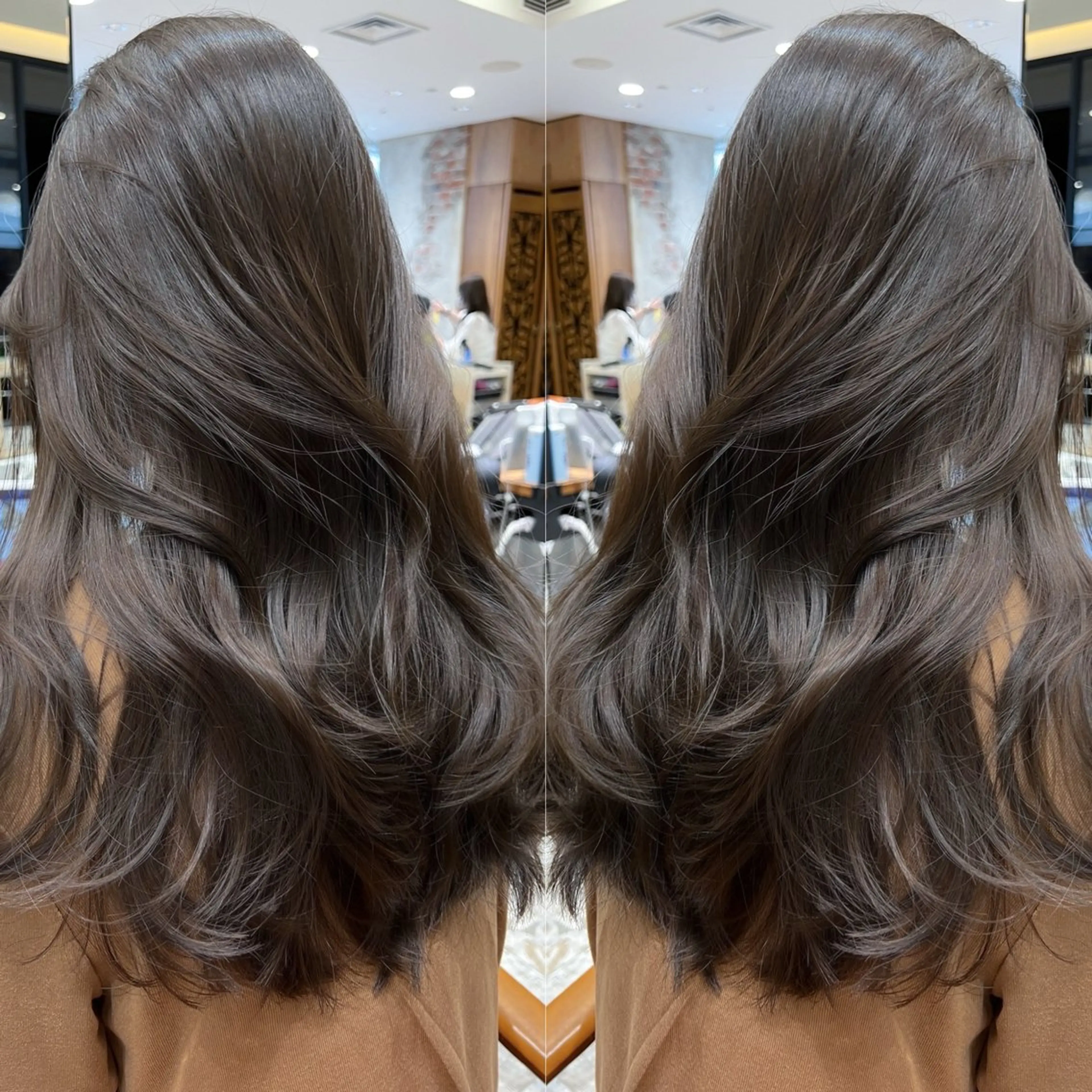 セミロング カラー 映える顔まわり/前髪 特化 💗 ユキマのヘアスタイル