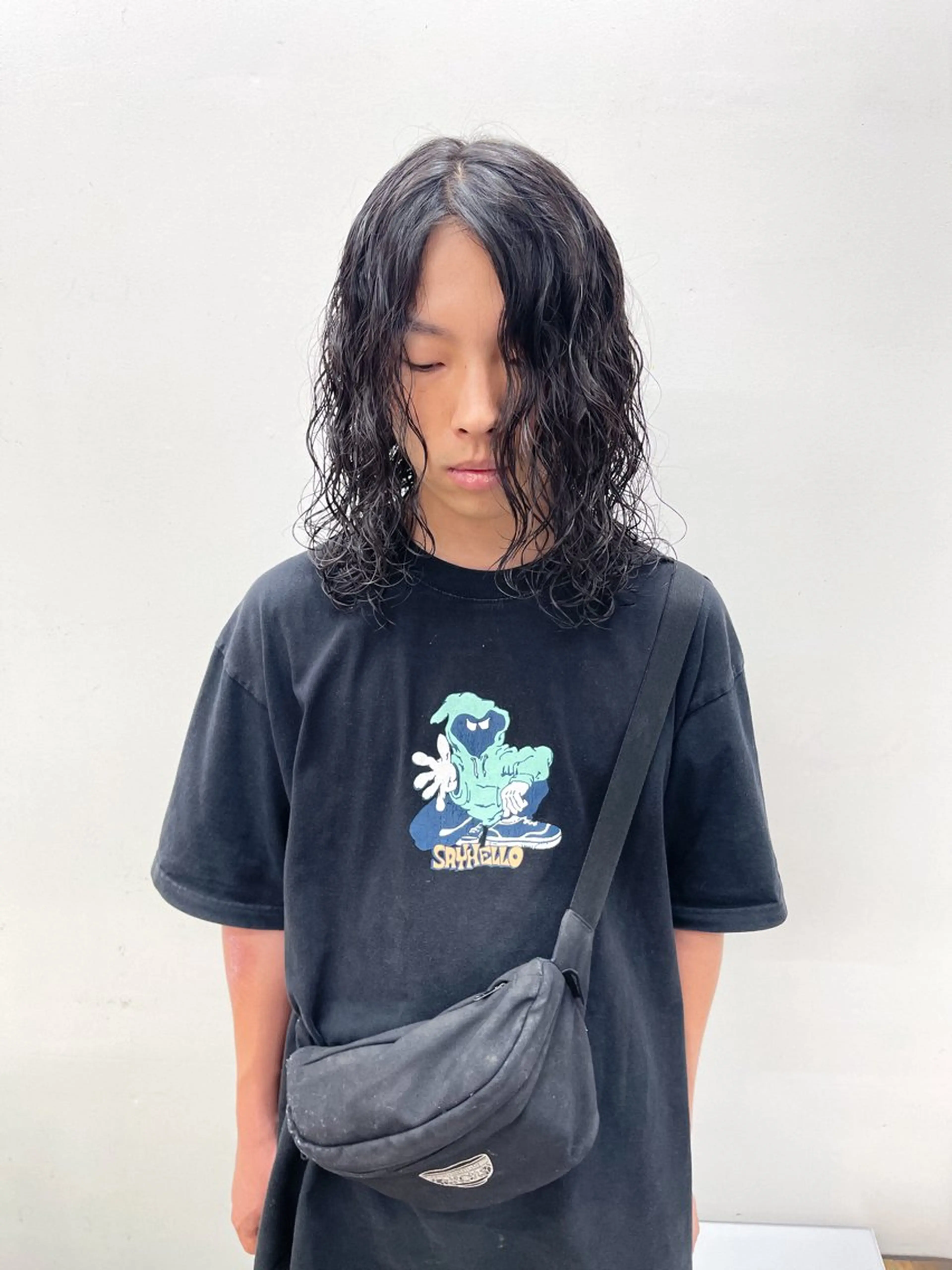 ミディアム パーマ メンズ ミディアムパーマ メンズパーマ カット パーマ 森本裕/オーナー/ スパイラルパーマのヘアスタイル