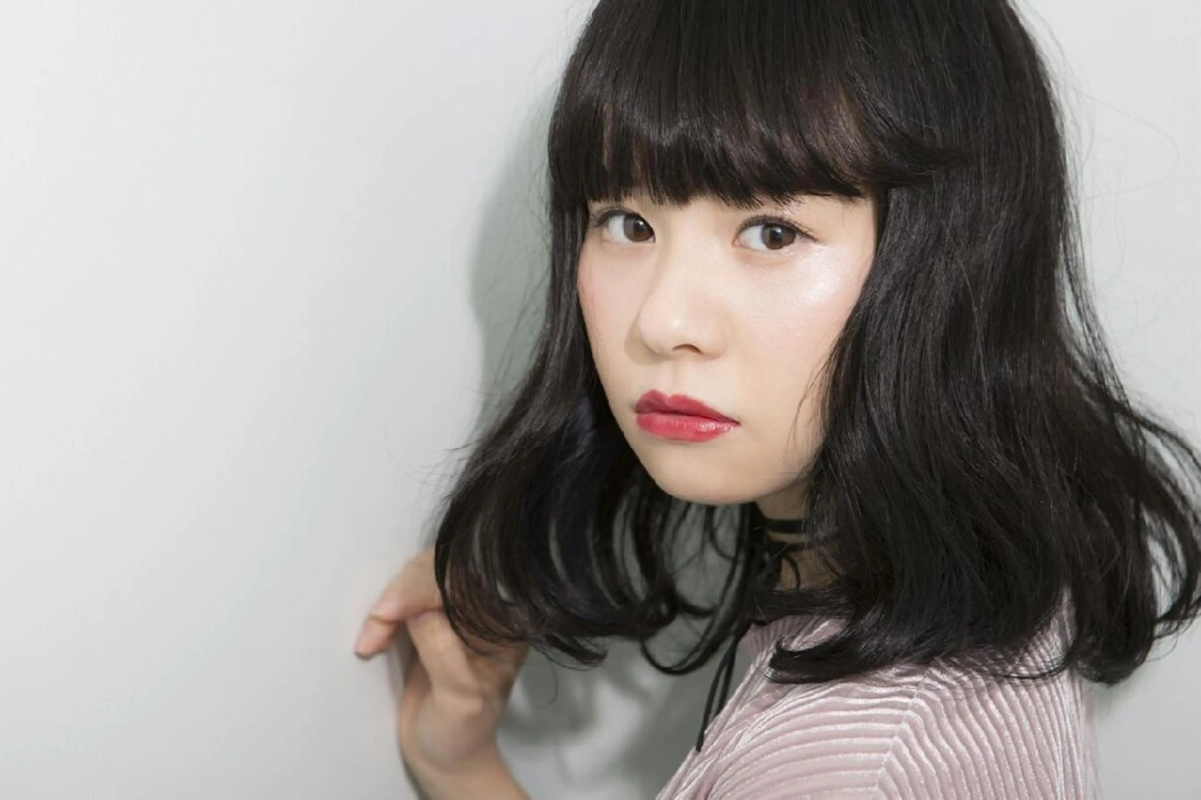ミディアム カラー 黒髪 Ogawa maiのヘアスタイル