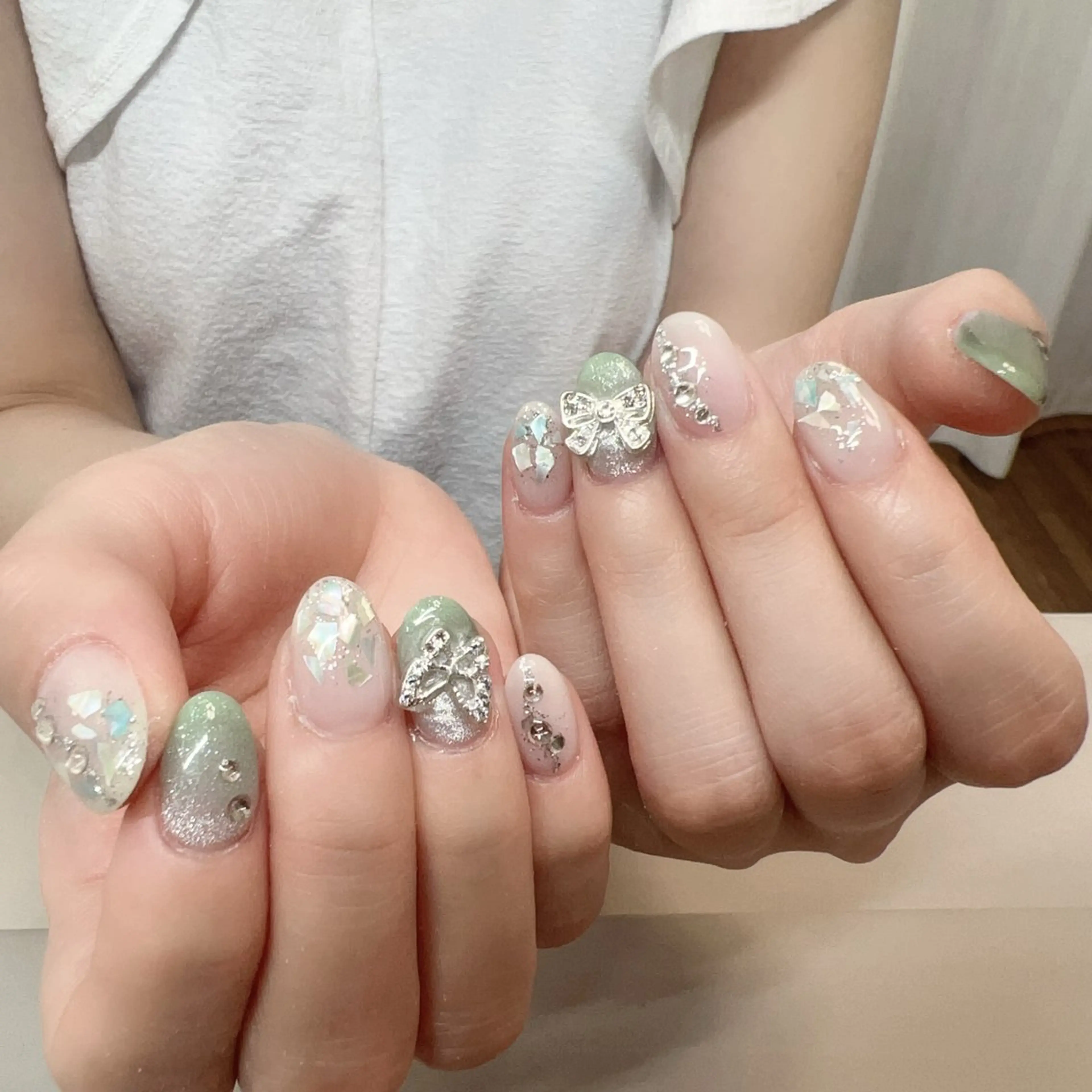 ネイル アニマル柄 アートネイル オーロラネイル べっ甲ネイル ブラウン Rika Nail ellaのネイルデザイン