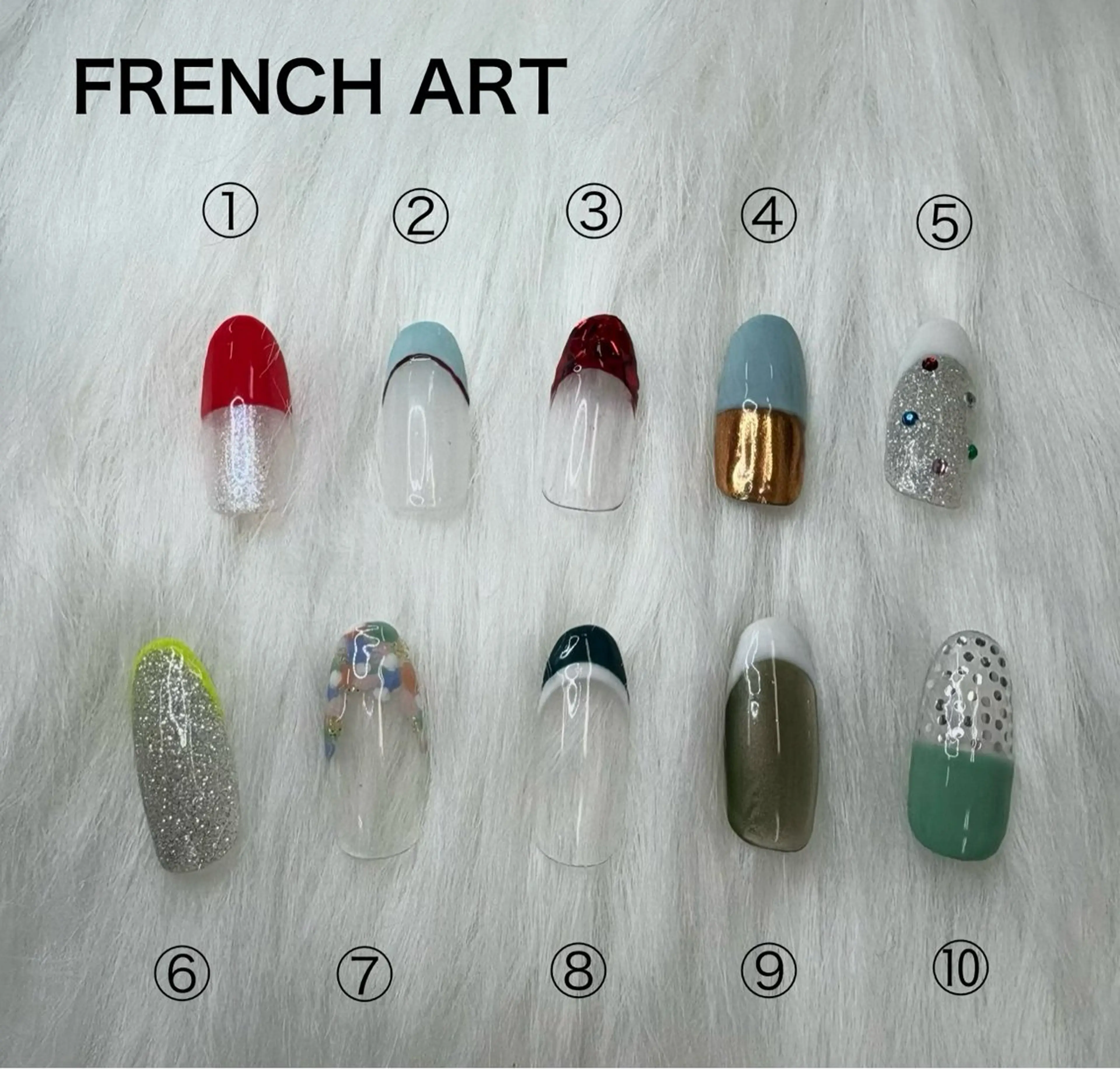 【オフなし】フレンチ+写真アート2本付 0円の写真