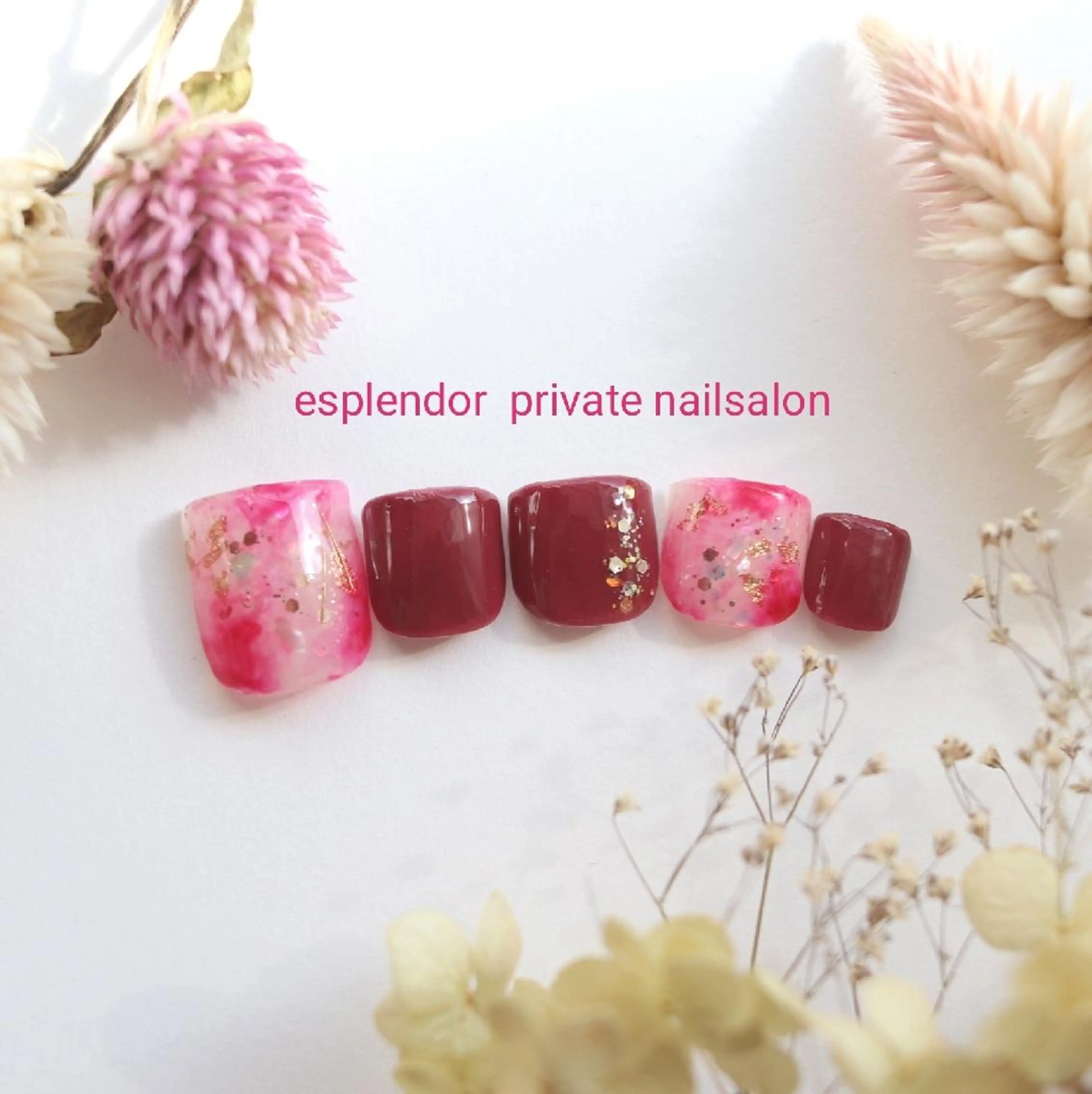 ネイル ボルドー ニュアンスネイル esplendor  エスプレンドル所属・esplendor  小野寺のネイルデザイン