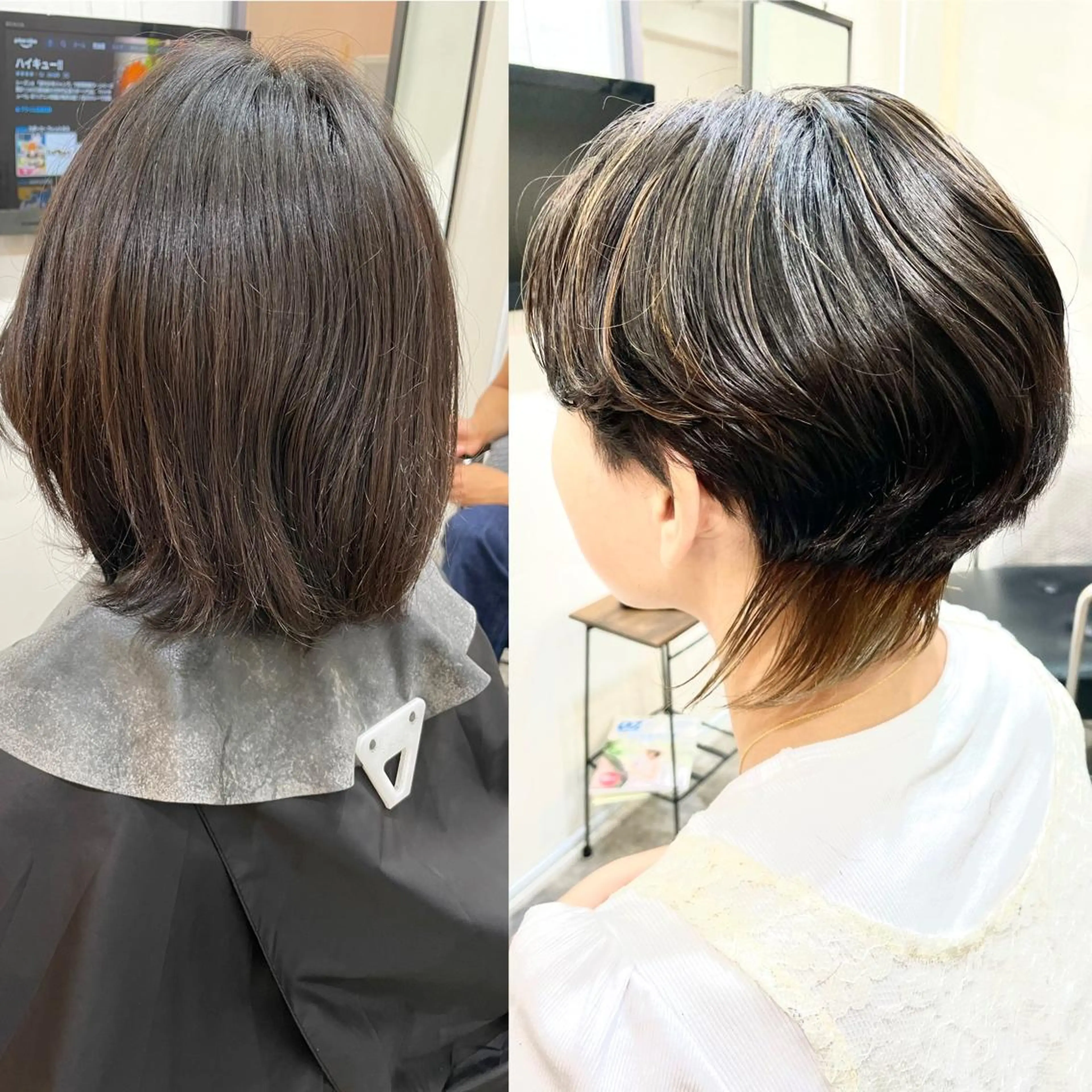 ショート カラー ブリーチ ハイライトカラー ハイライト カット ヘアカラー トリートメント SUN GLOW サングロウ所属・水素トリートメント/ 髪質改善/ナカノメのヘアスタイル