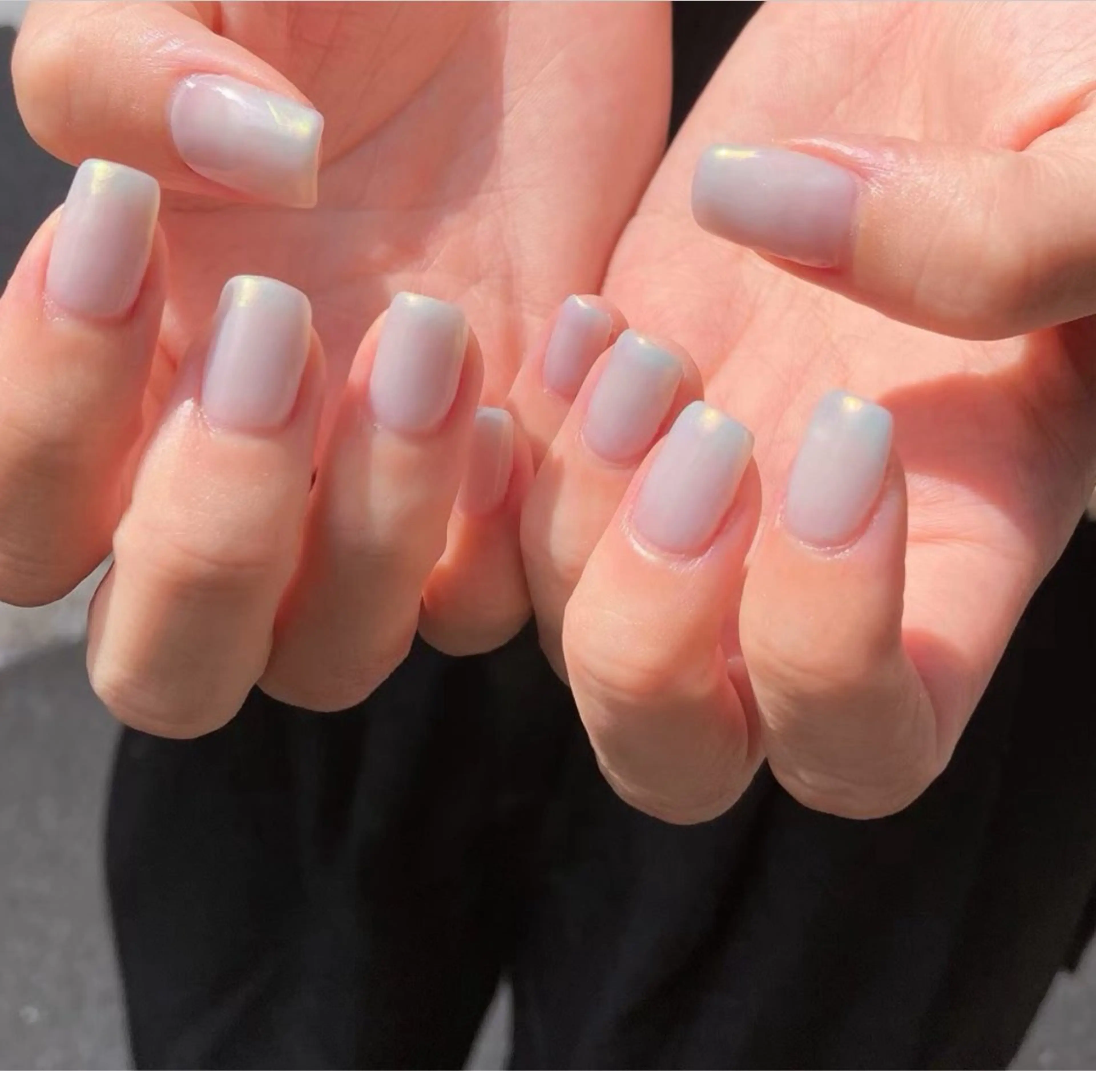 ネイル オーロラネイル ミラーネイル シンプルネイル 春ネイル tamu nail 金町のネイルデザイン