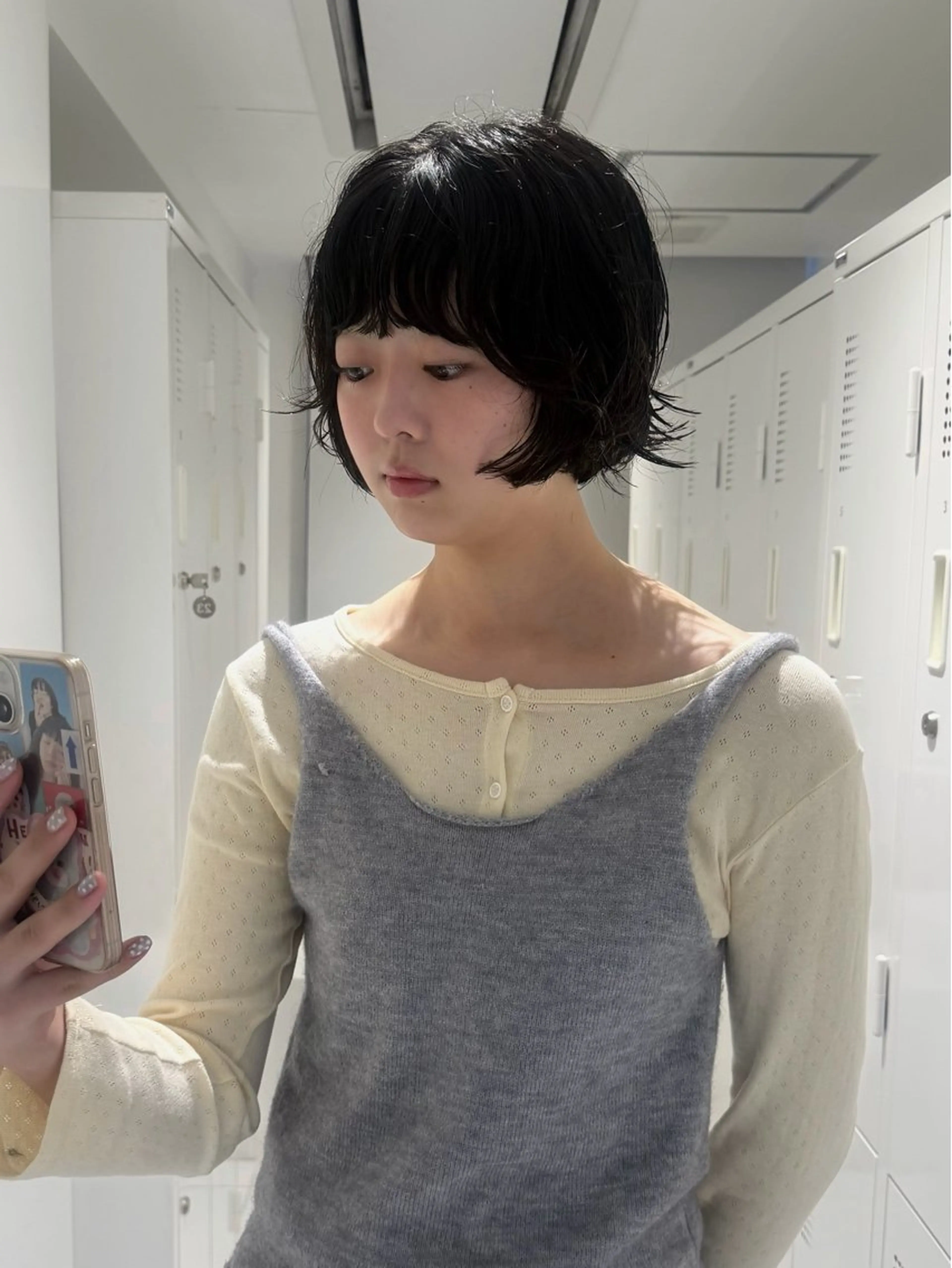 ショート 顔周りカット カット パーマ aika _ボブ/ ニュアンスパーマのヘアスタイル