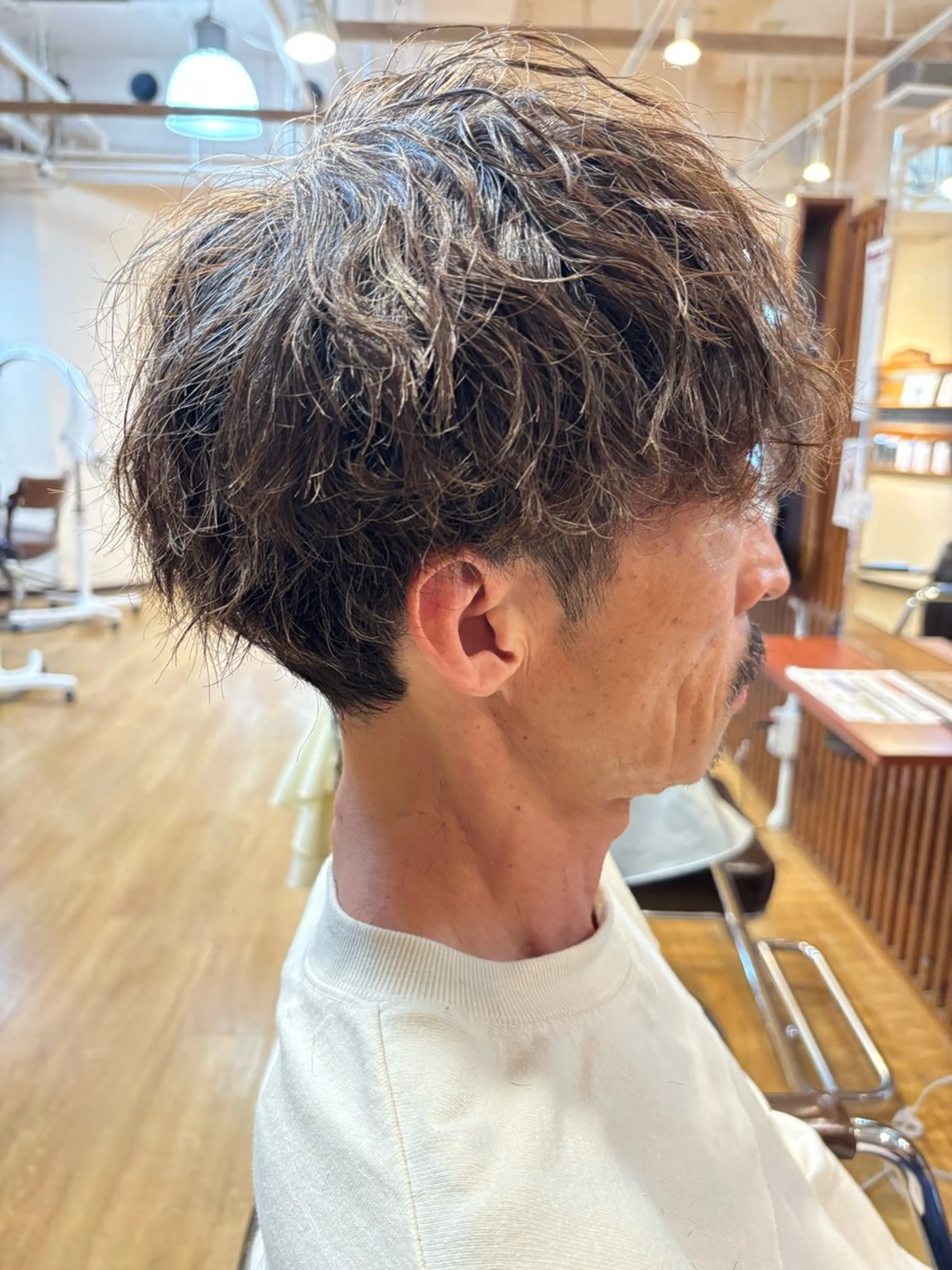 パーマ メンズ カット パーマ 岩崎 太陽のヘアスタイル