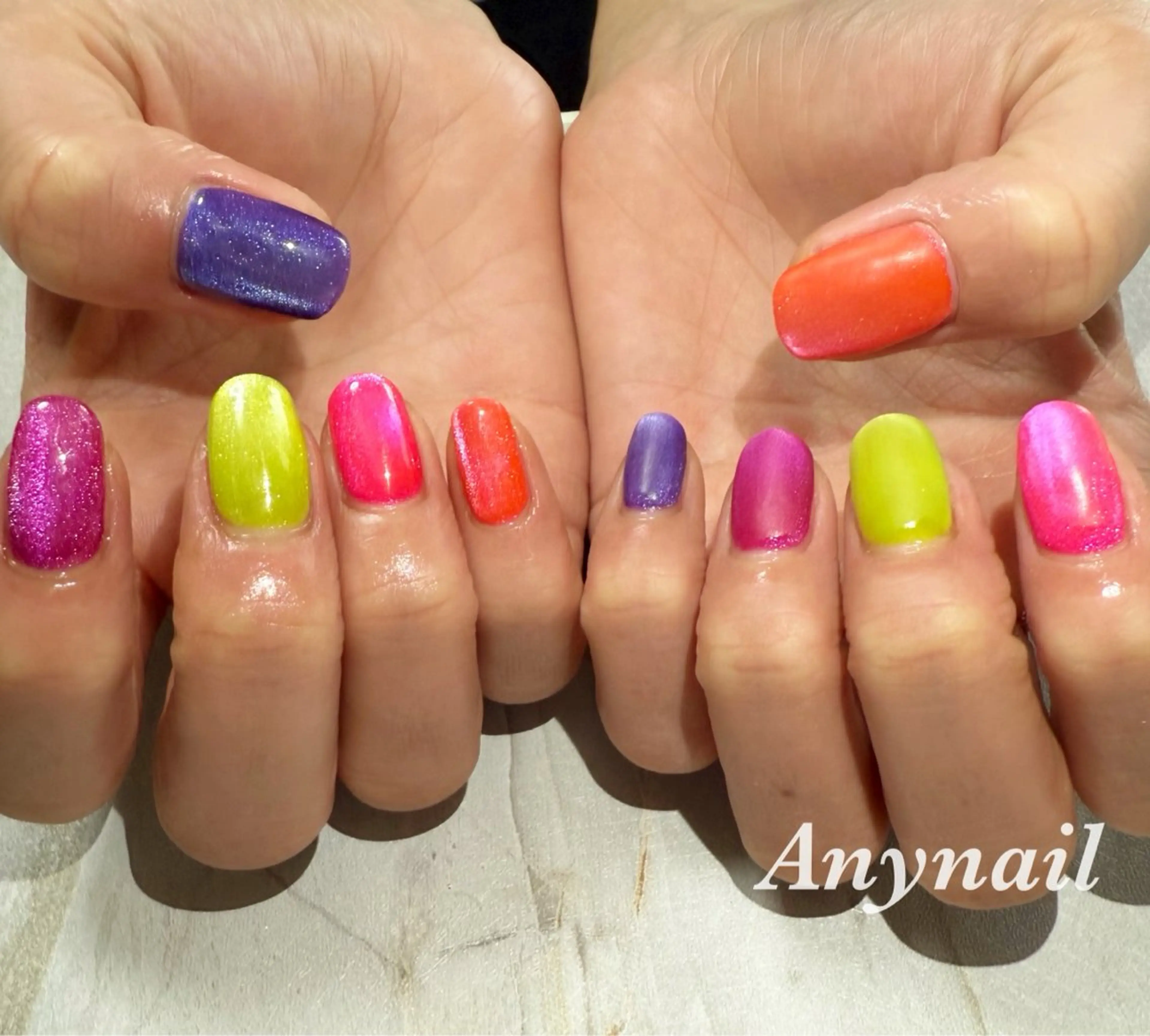 ネイル ブルー ジェルネイル マグネットネイル マットネイル 岩澤 恵子のネイルデザイン