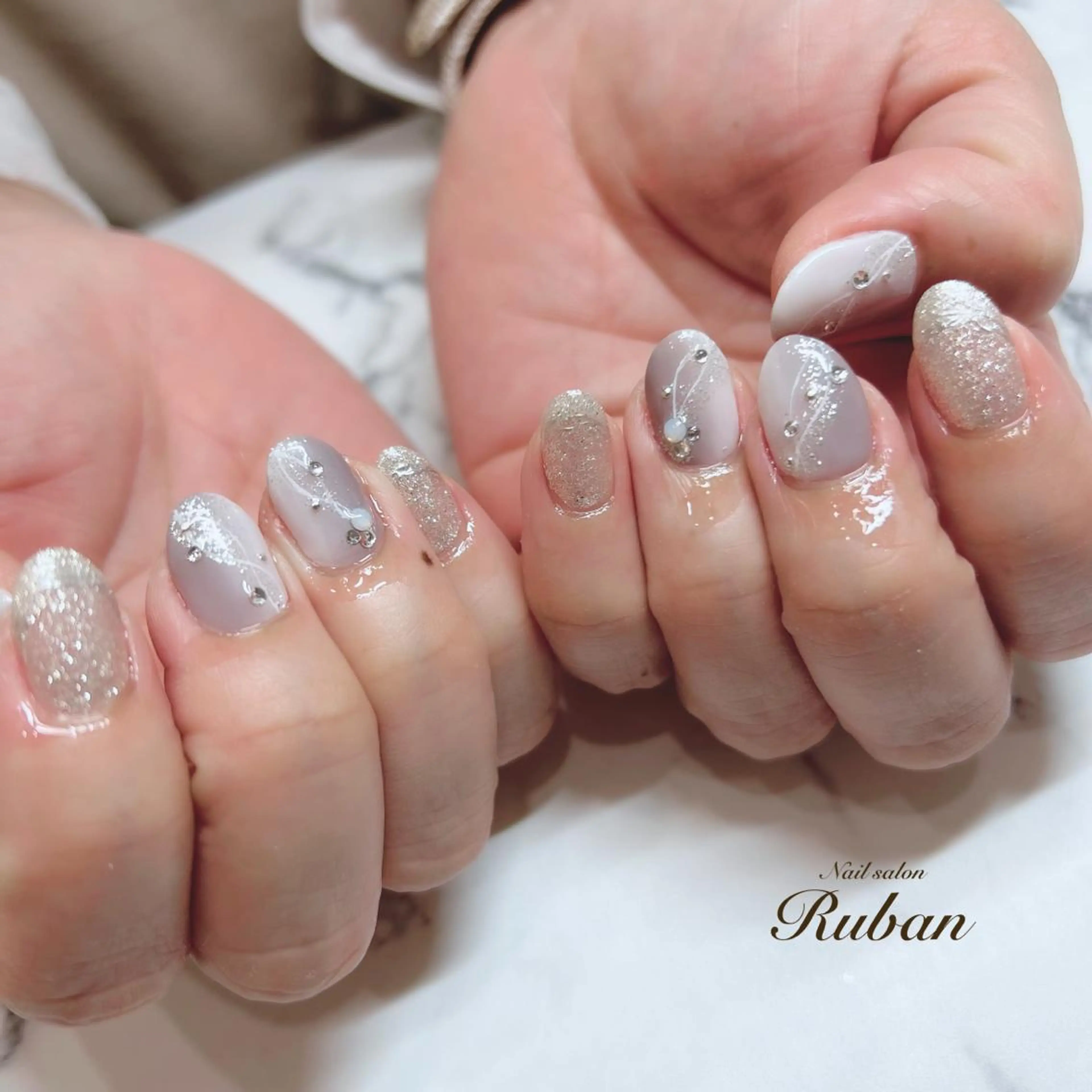 ネイル 持ち込み シンプルネイル Nail salon Rubanのネイルデザイン