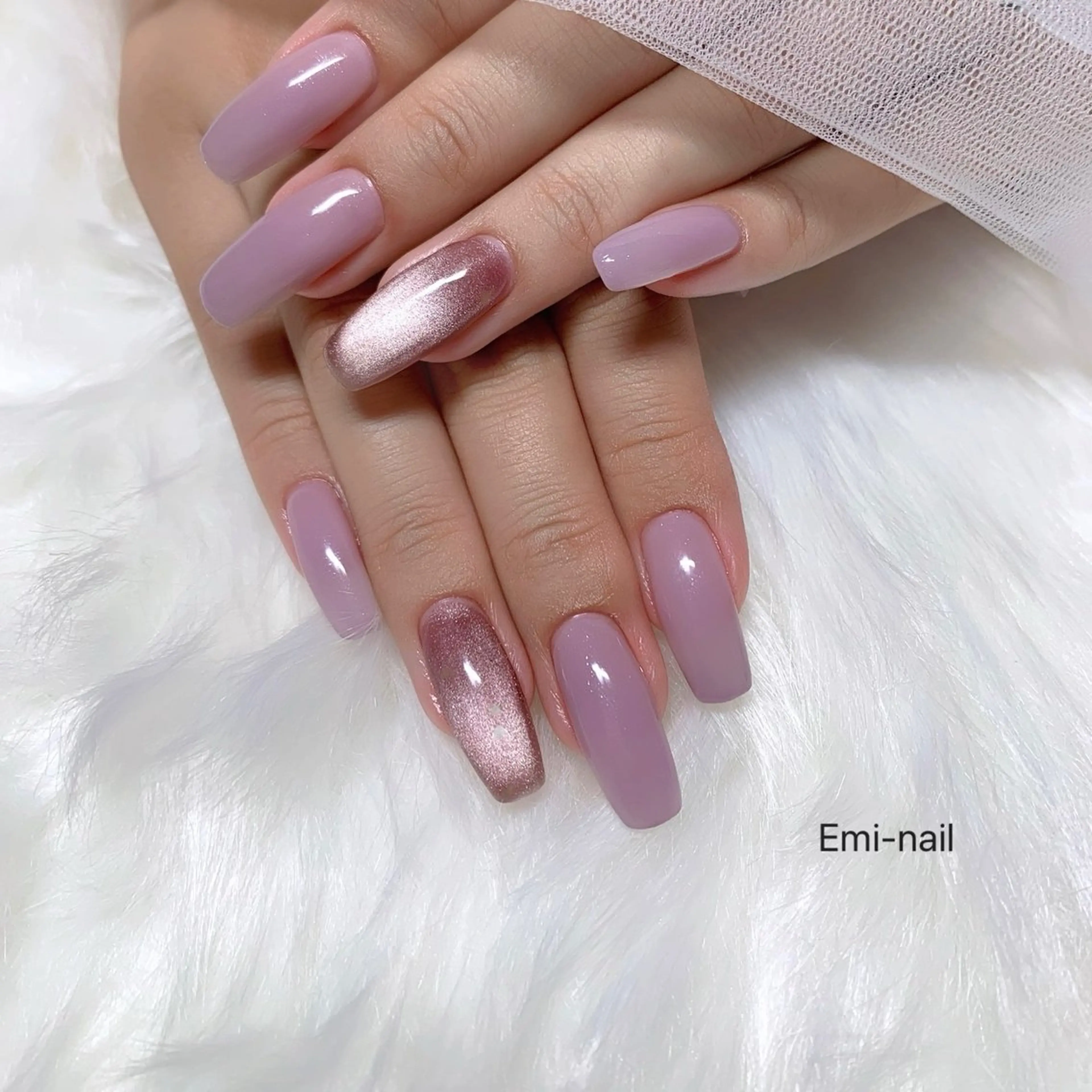 ネイル ジェルネイル マグネットネイル ワンカラーネイル ハンドネイル Emi-nail 江﨑のネイルデザイン