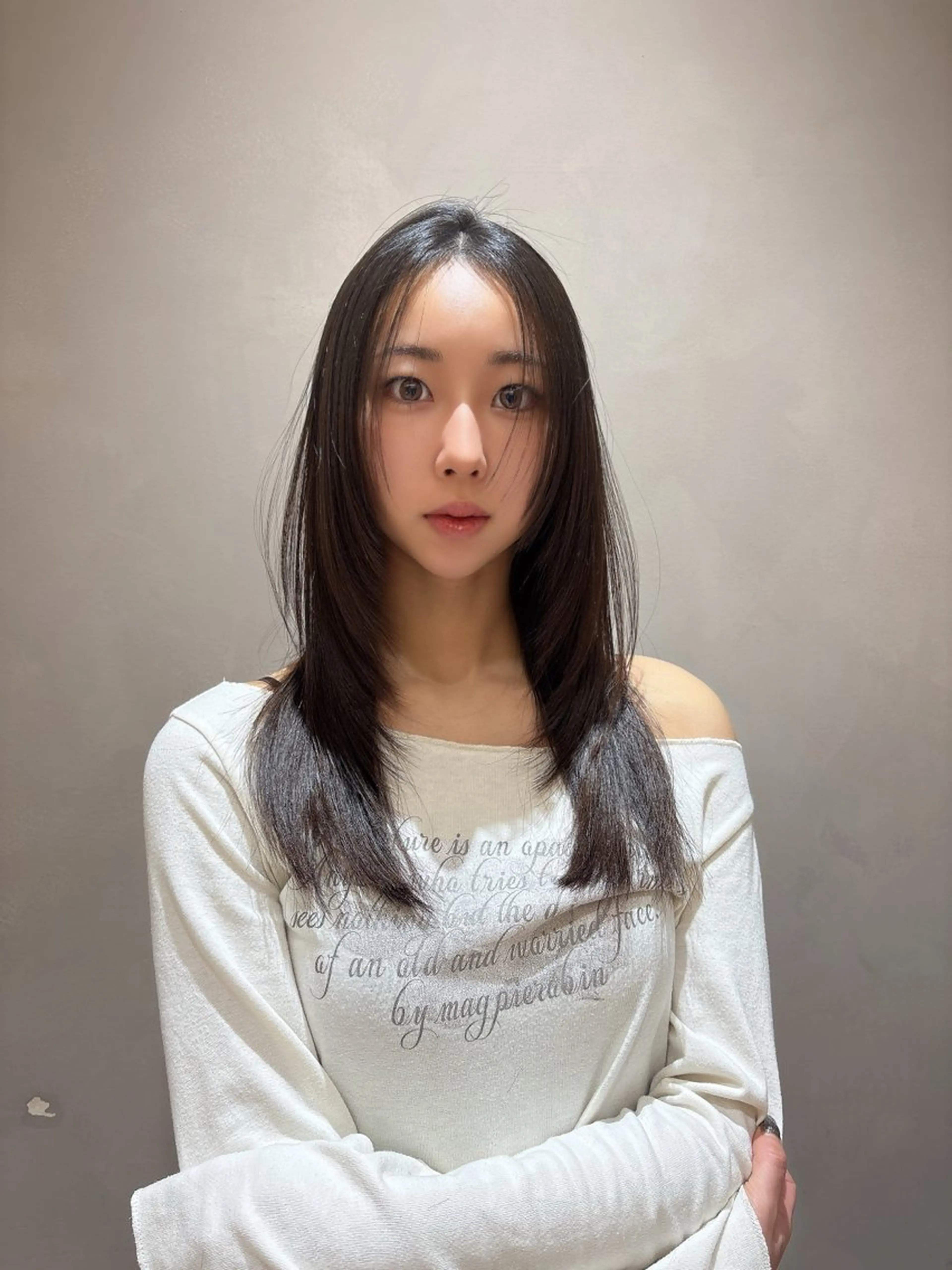 セミロング 髪質改善 レイヤーカット トリートメント カット ヘアカラー トリートメント Hina/なりたいが 叶う韓国ヘア❤️のヘアスタイル