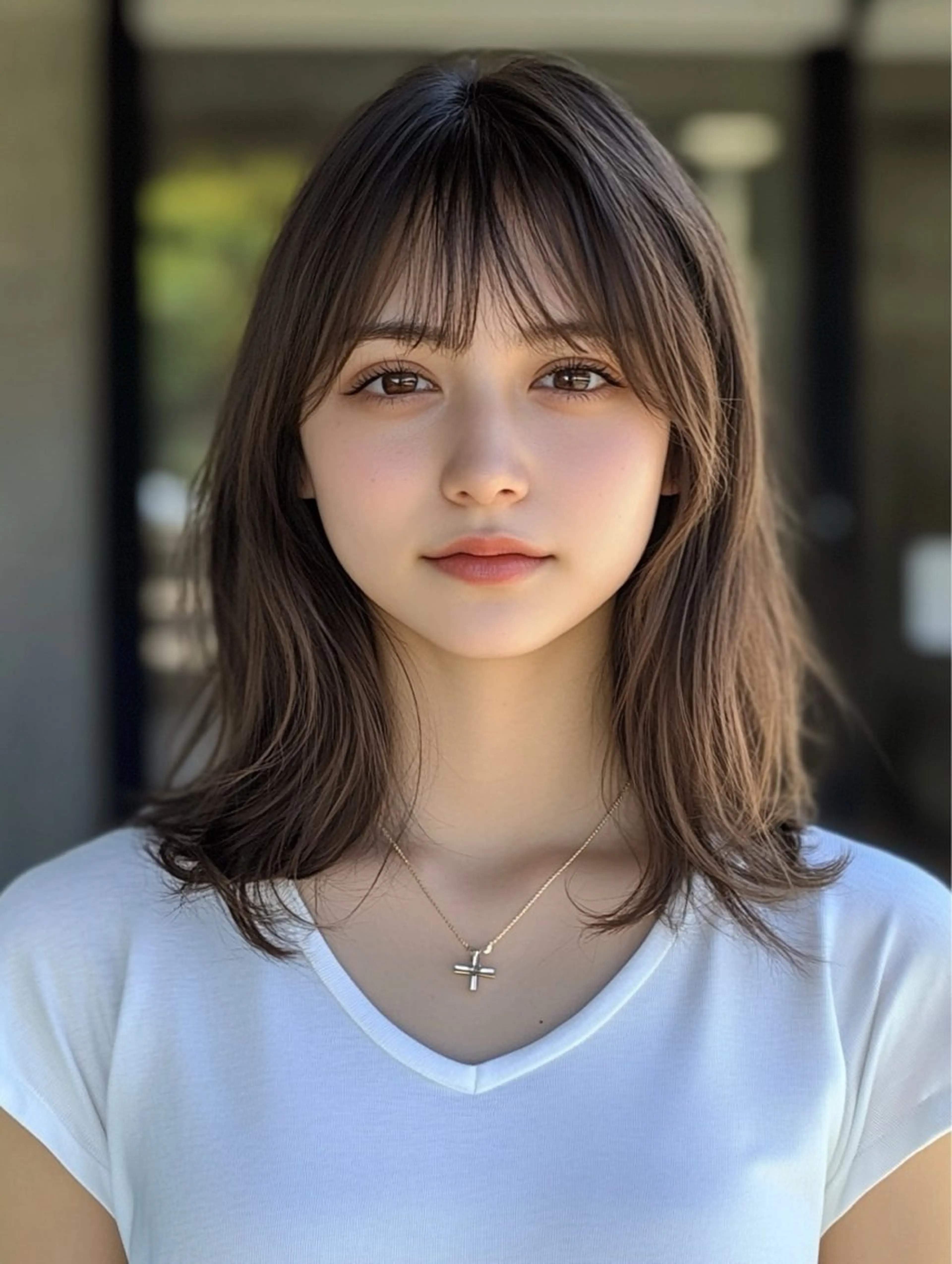 ミディアム カラー カット ヘアカラー トリートメント レイヤー×顔周 り×髪質改善/MIUのヘアスタイル