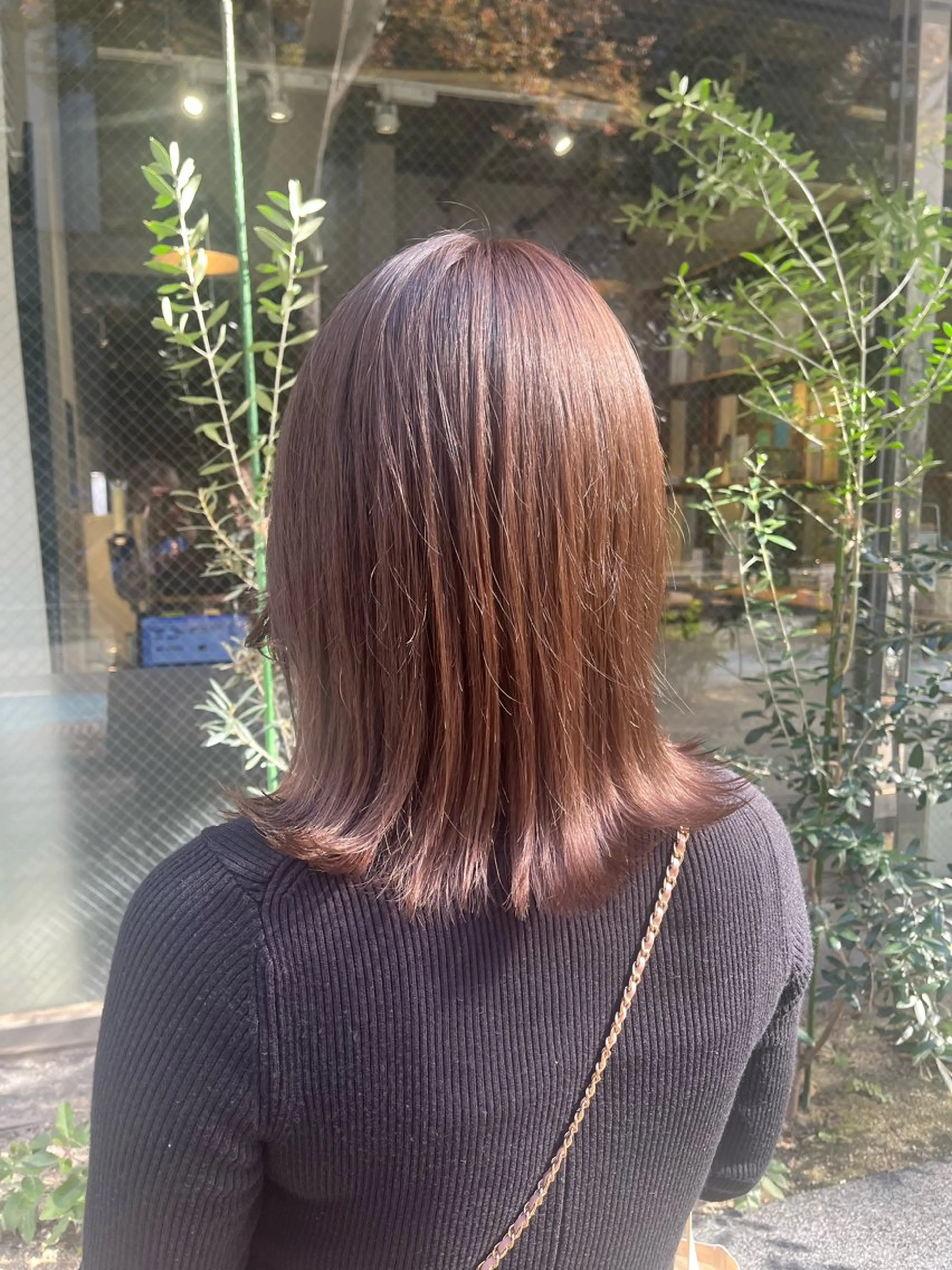 カラー ブラウンカラー ナチュラルブラウン カット ヘアカラー えんぐちとも／透明感 カラー／博多ボブのヘアスタイル