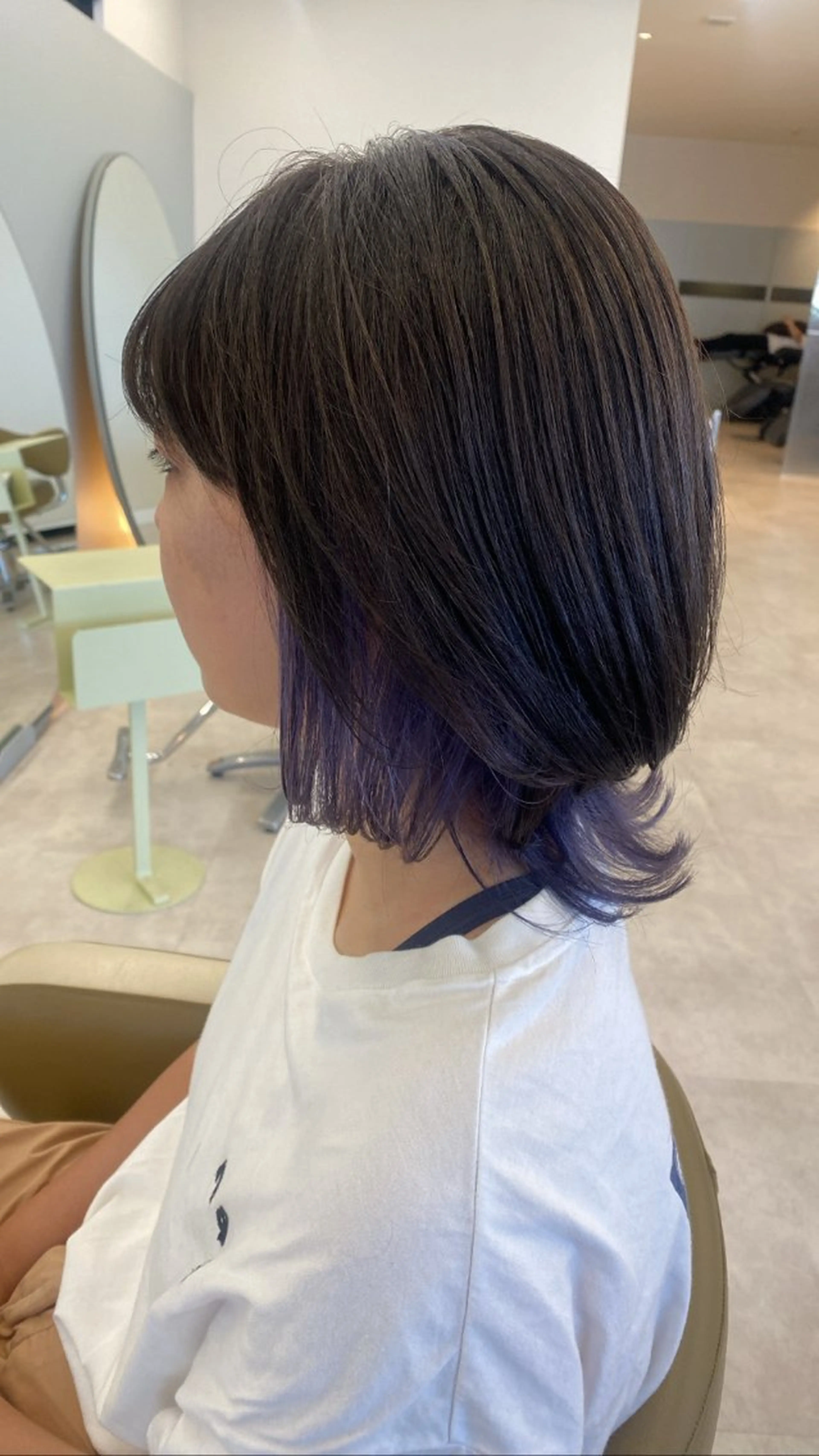 ミディアム カラー インナーカラー パープルカラー 🫧髪質改善/斎藤 奈々/岡山美容師🫧のヘアスタイル