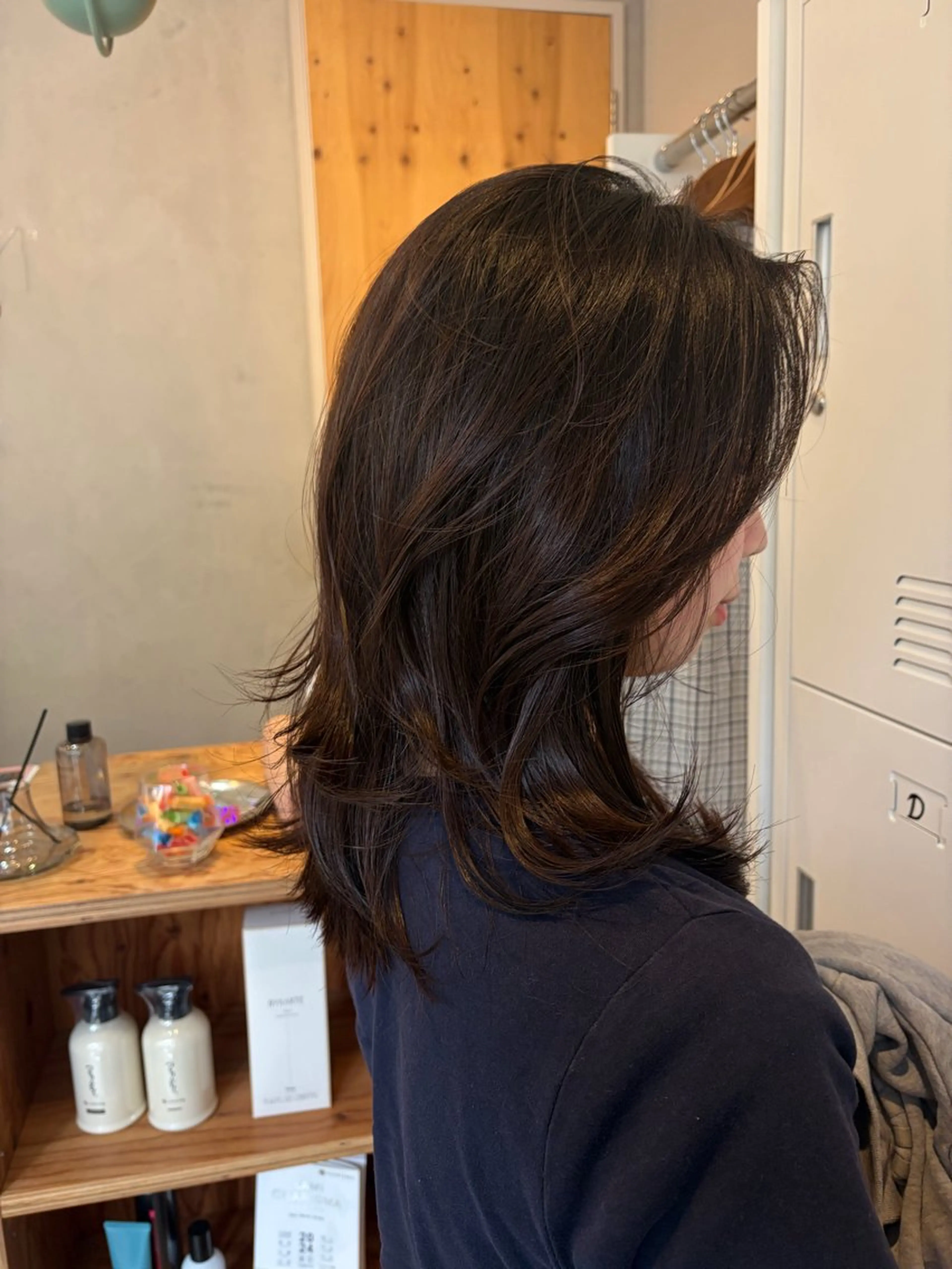 ミディアム ボブレイヤー ミディアムパーマ ボブ 顔まわりレイヤー 顔周りカット レイヤーカット/ 酸性ストレート梅田のヘアスタイル