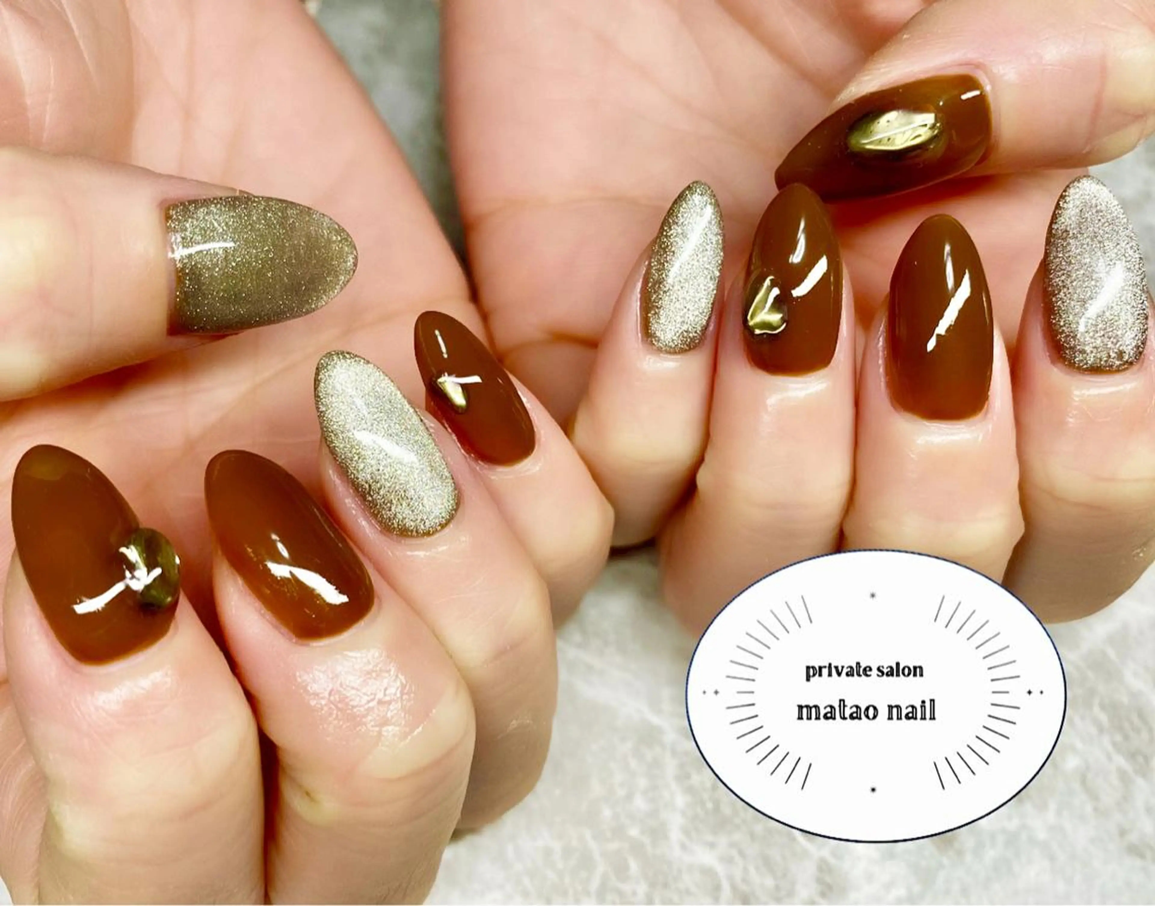ネイル ブラウン マグネットネイル ハンドネイル フットネイル matao nailの眉毛・アイブロウイメージ
