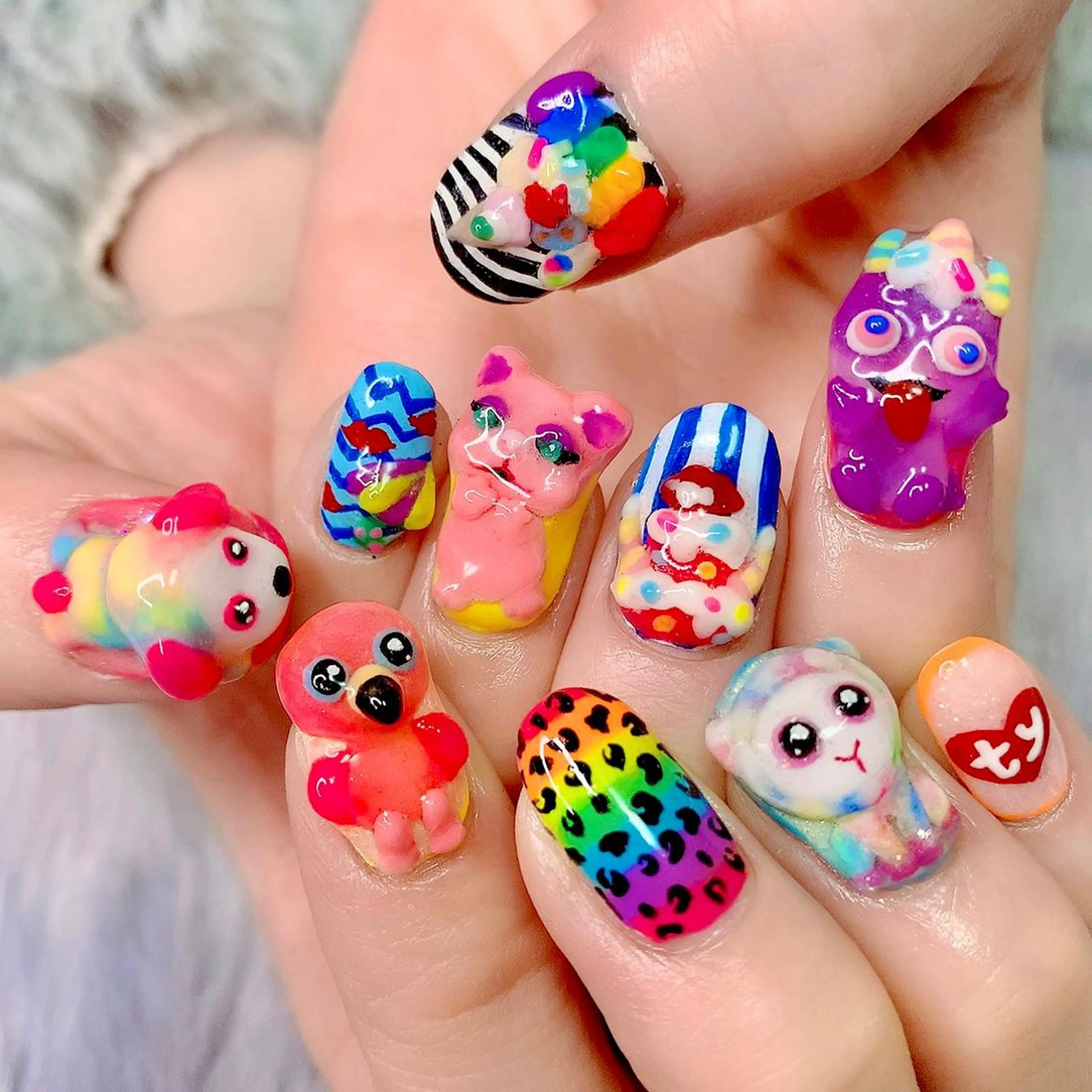 ネイル アートネイル 3Dアートネイル💗 都築レナのネイルデザイン