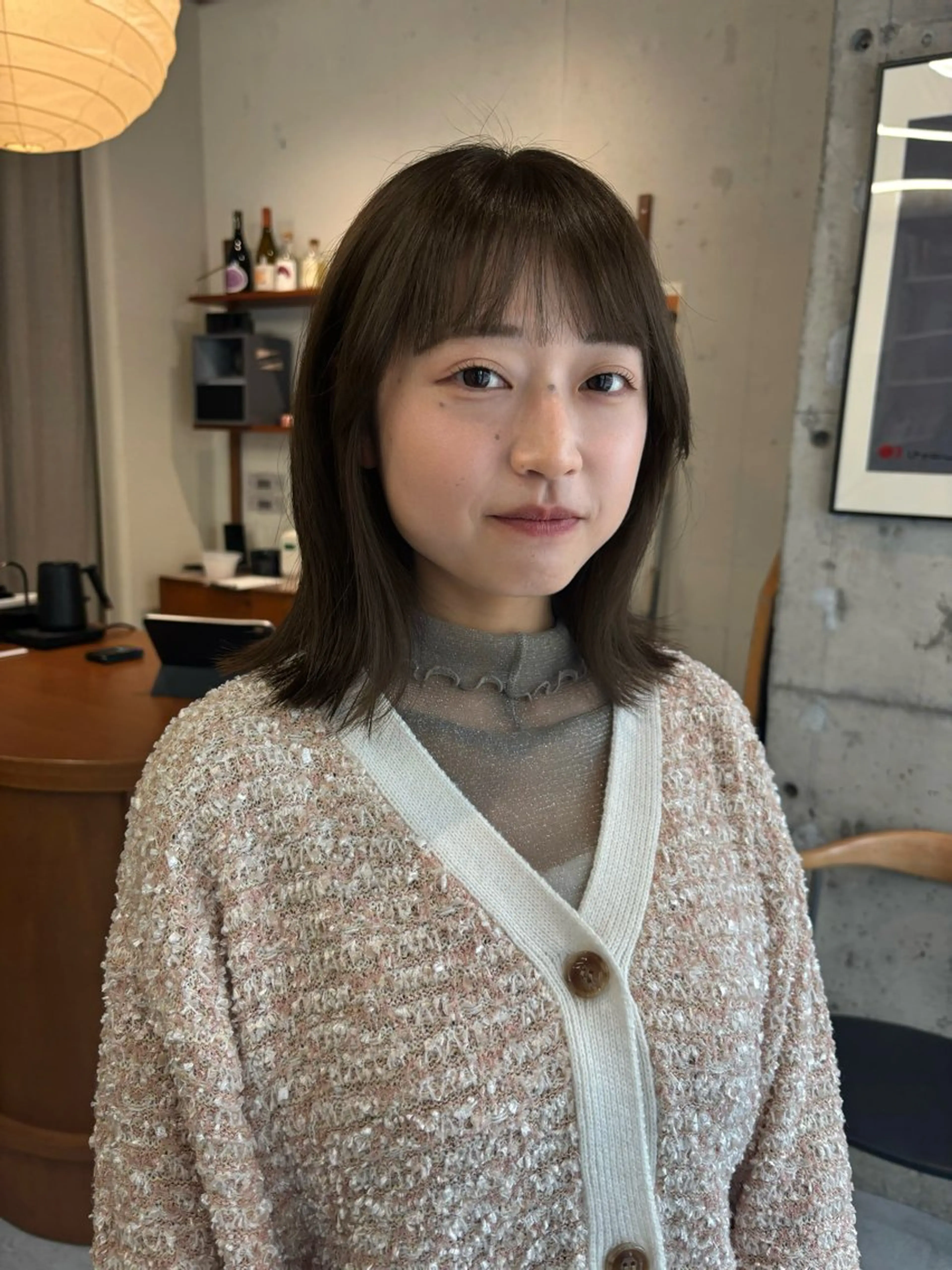 ミディアム カラー カット ヘアカラー 永田 愛莉のヘアスタイル