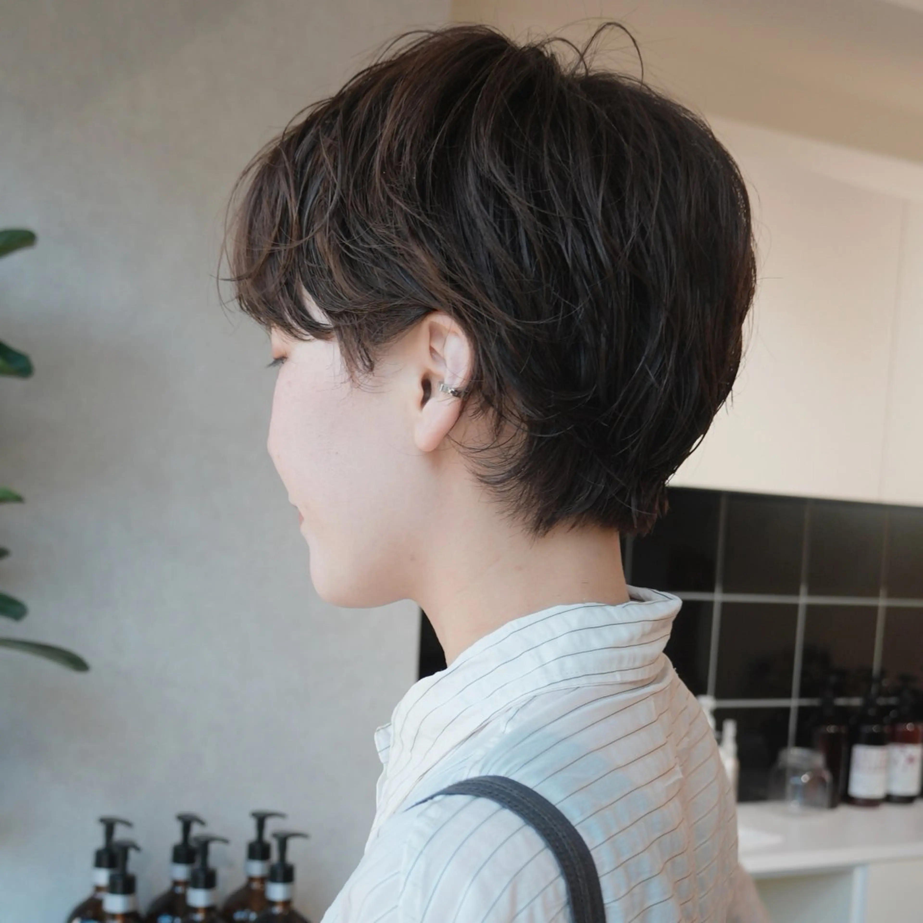 ショート パーマ カット パーマ トリートメント GO TODAY SHAIRE SALON京都店所属・当日予約可/髪質改善 四条/オカジマのヘアスタイル