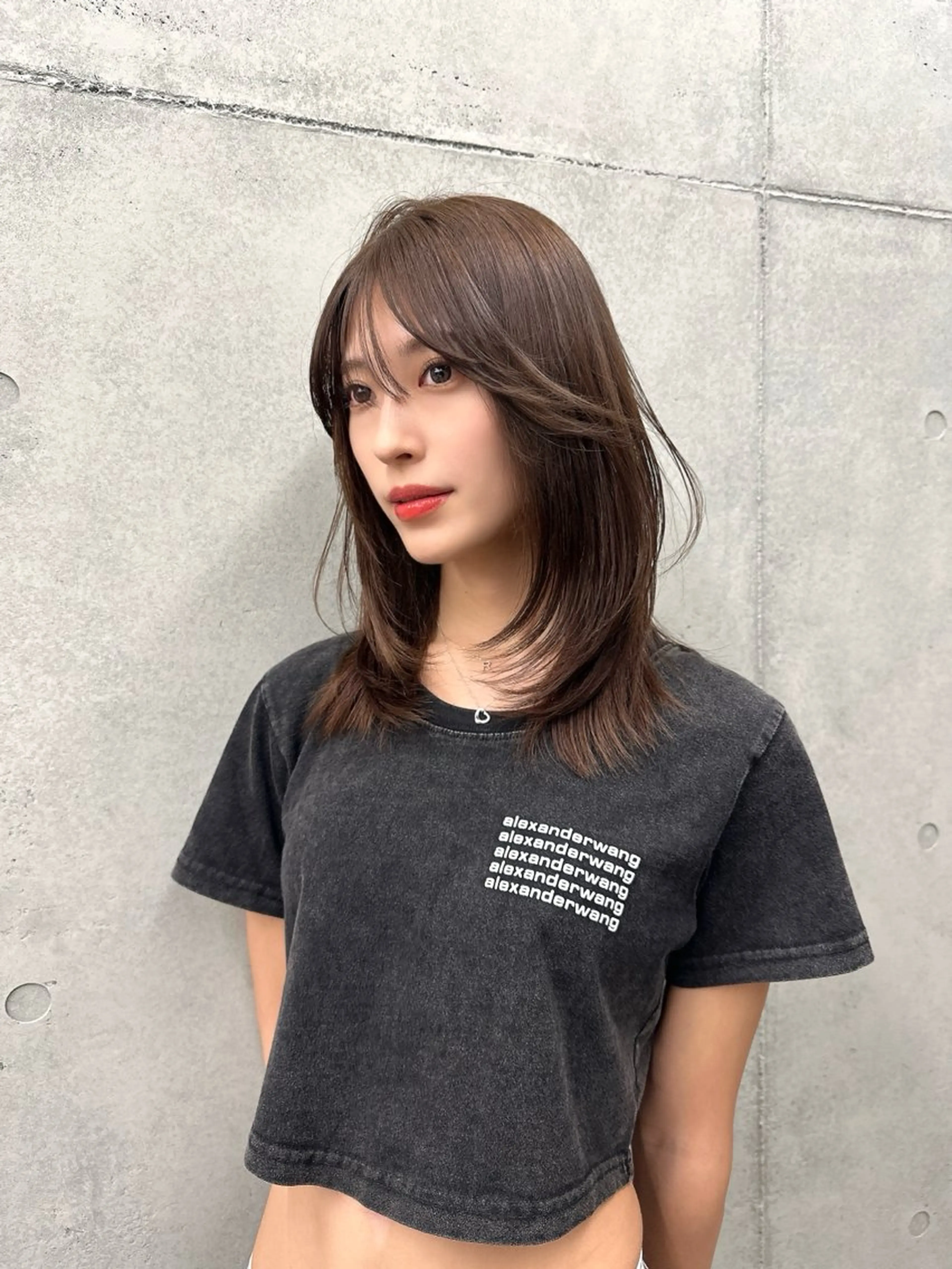 ミディアム 韓国風ヘア レイヤーカット カット ヘアカラー トリートメント Hina/なりたいが 叶う韓国ヘア❤️のヘアスタイル