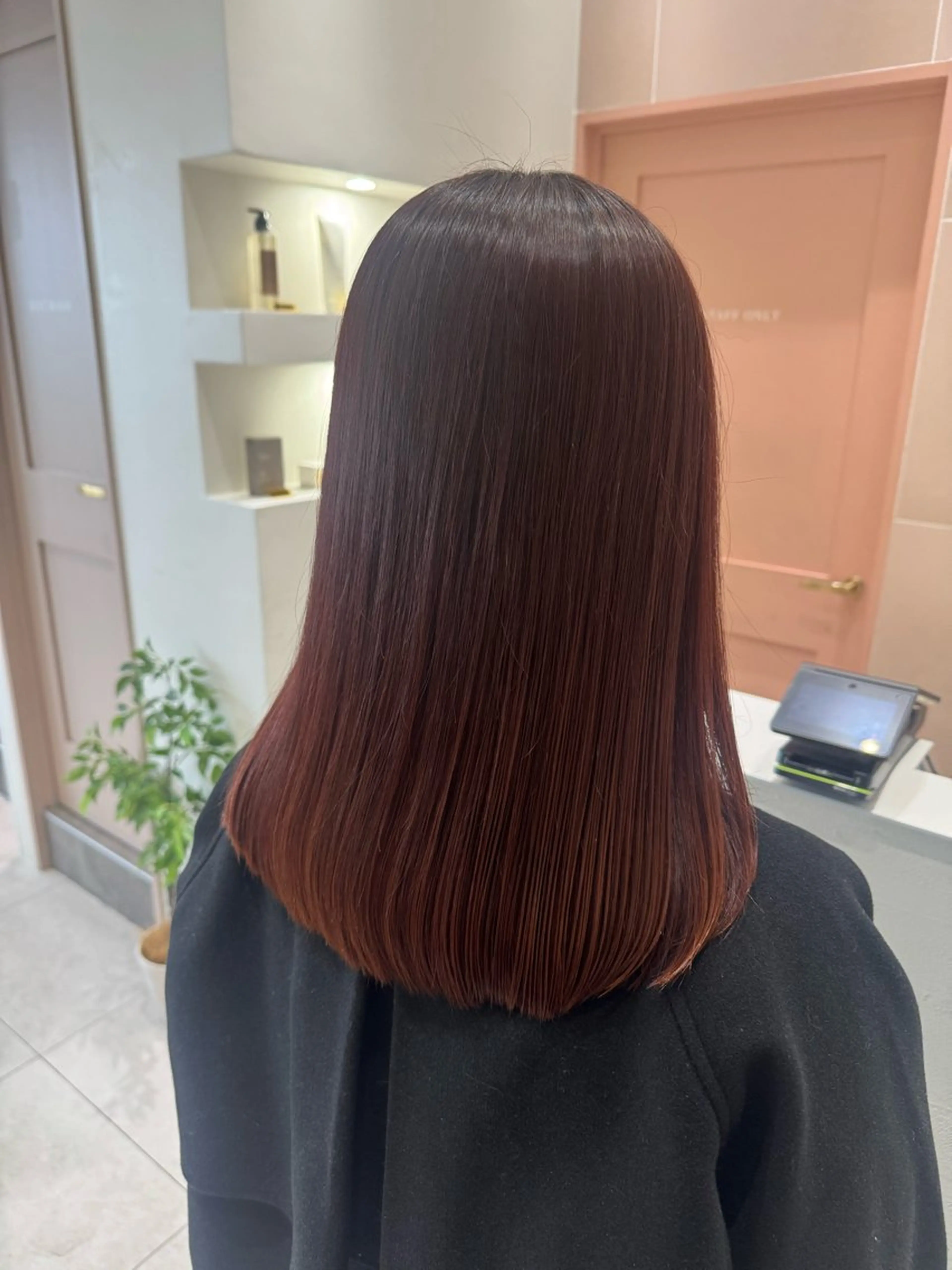 ミディアム カット ヘアカラー トリートメント funa/京都河原町 /艶髪/暖色のヘアスタイル