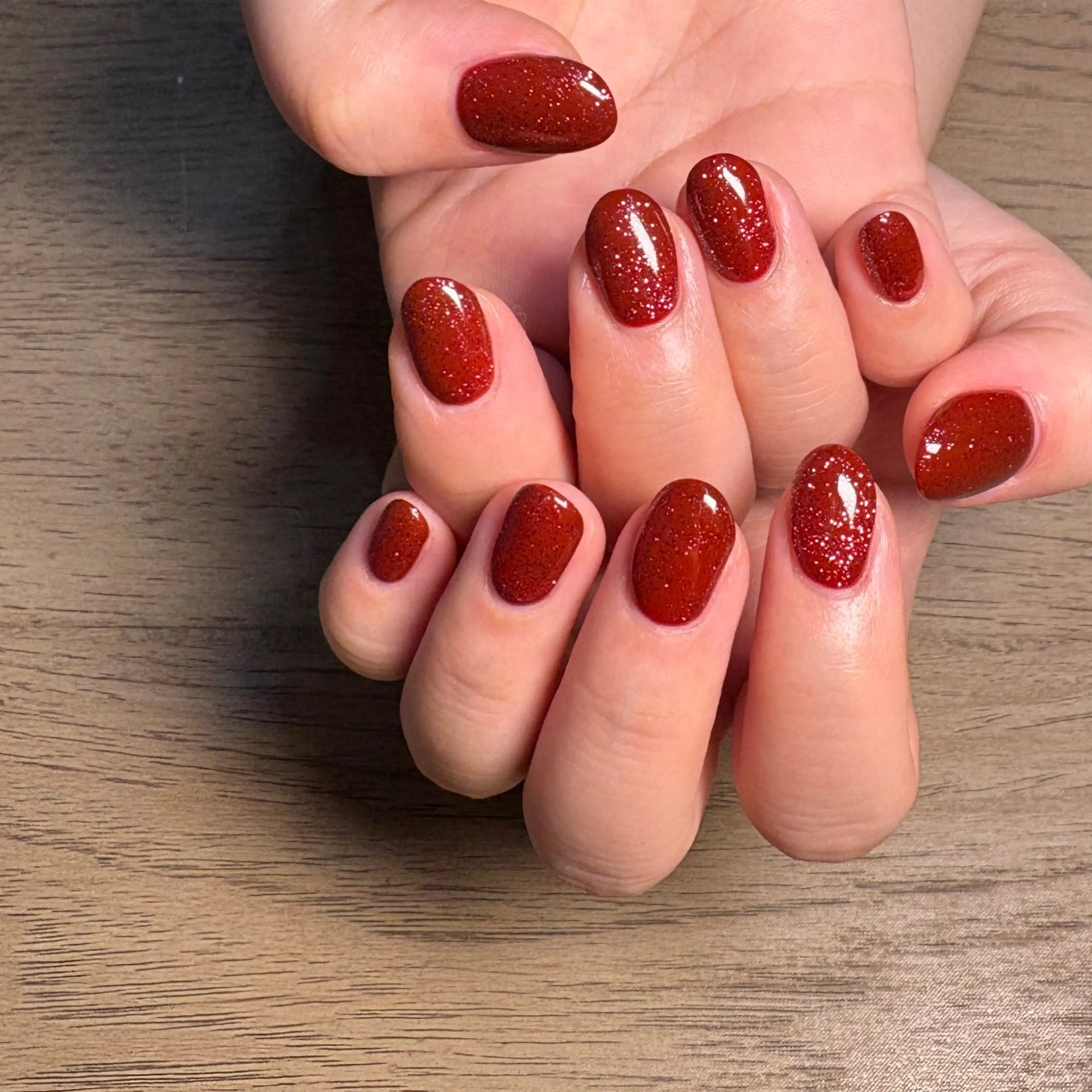 ネイル ラメ(グリッター) ワンカラーネイル ピンク うえぽん 🌟のネイルデザイン