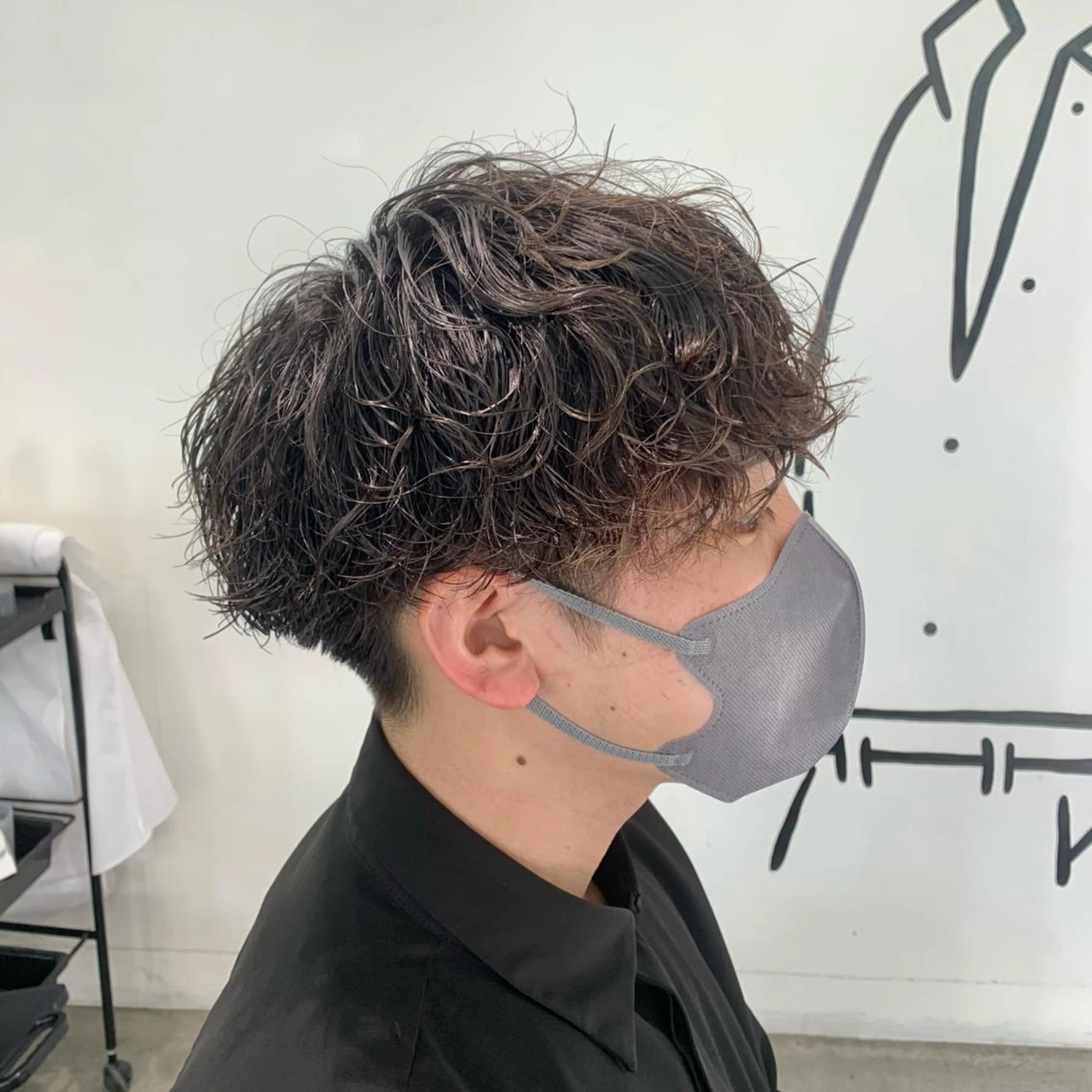 ショート パーマ メンズ カット パーマ メンズ特化美容師/ 藤戸 椋のヘアスタイル