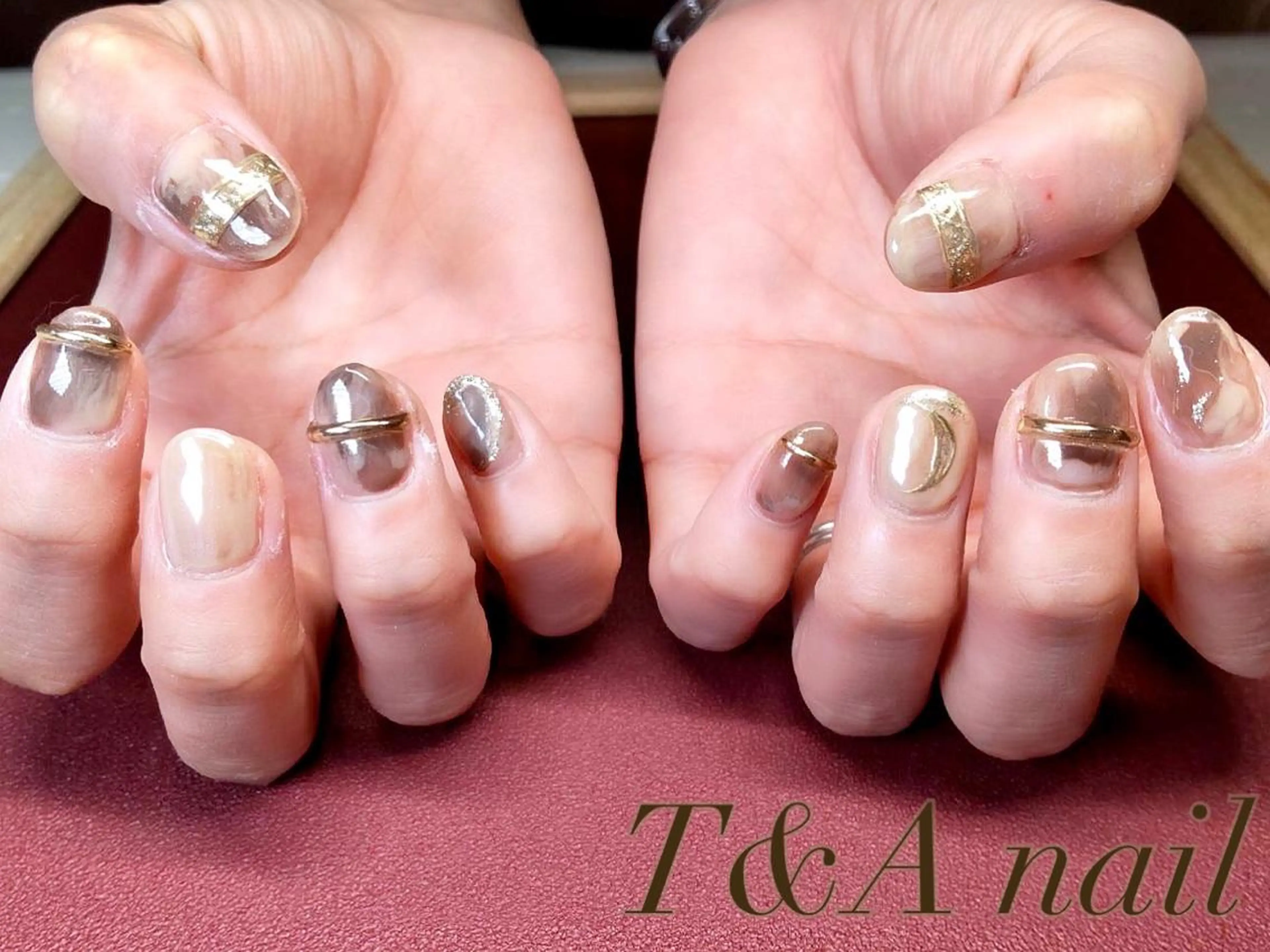 ショート ネイル 長さ出し ジェルネイル ニュアンスネイル スカルプネイル シンプルネイル ハンドネイル T&A nailのネイルデザイン