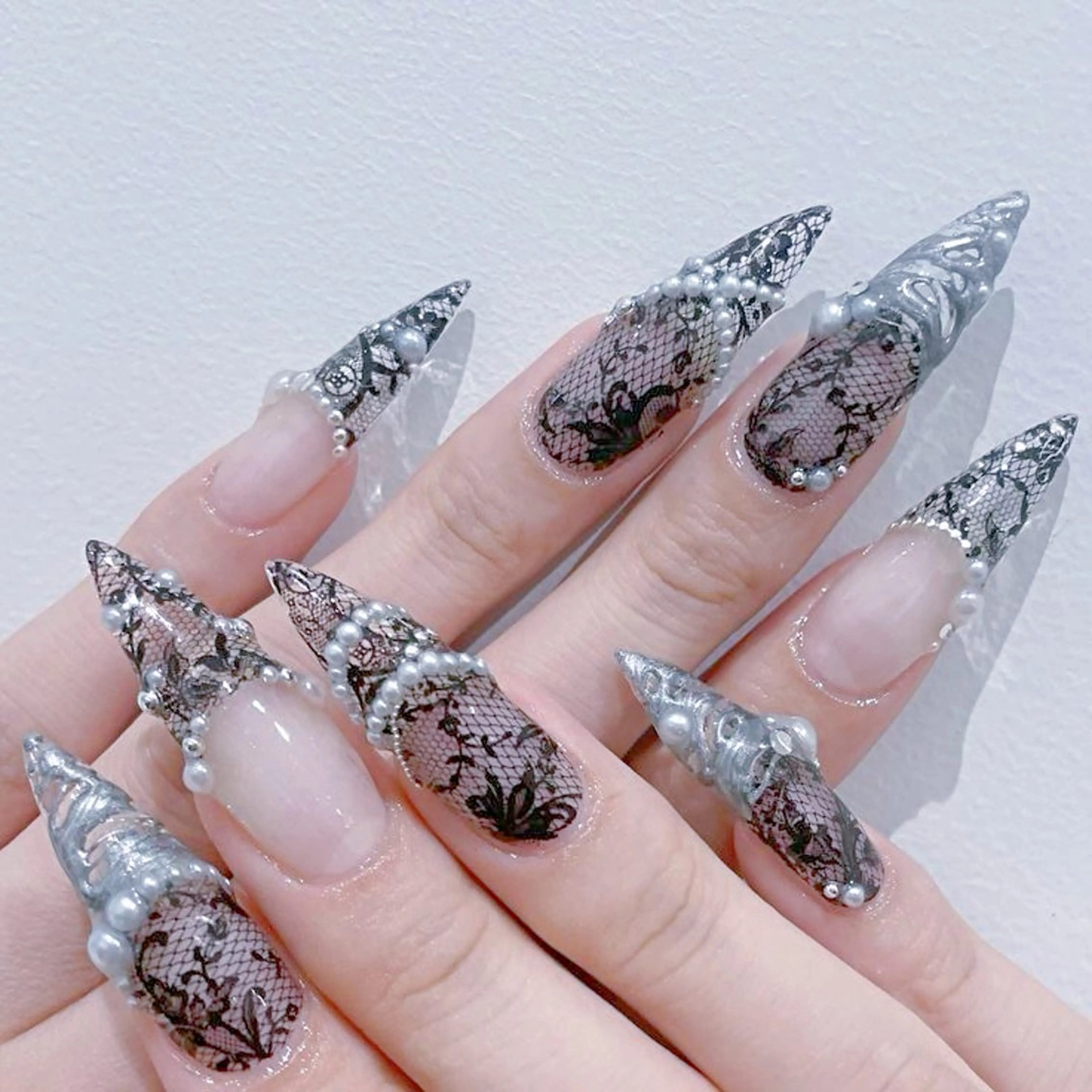 ネイル チークネイル 長さ出し フレンチネイル ジェルネイル 韓国ネイル ハンドネイル Any nail新大久保店のネイルデザイン