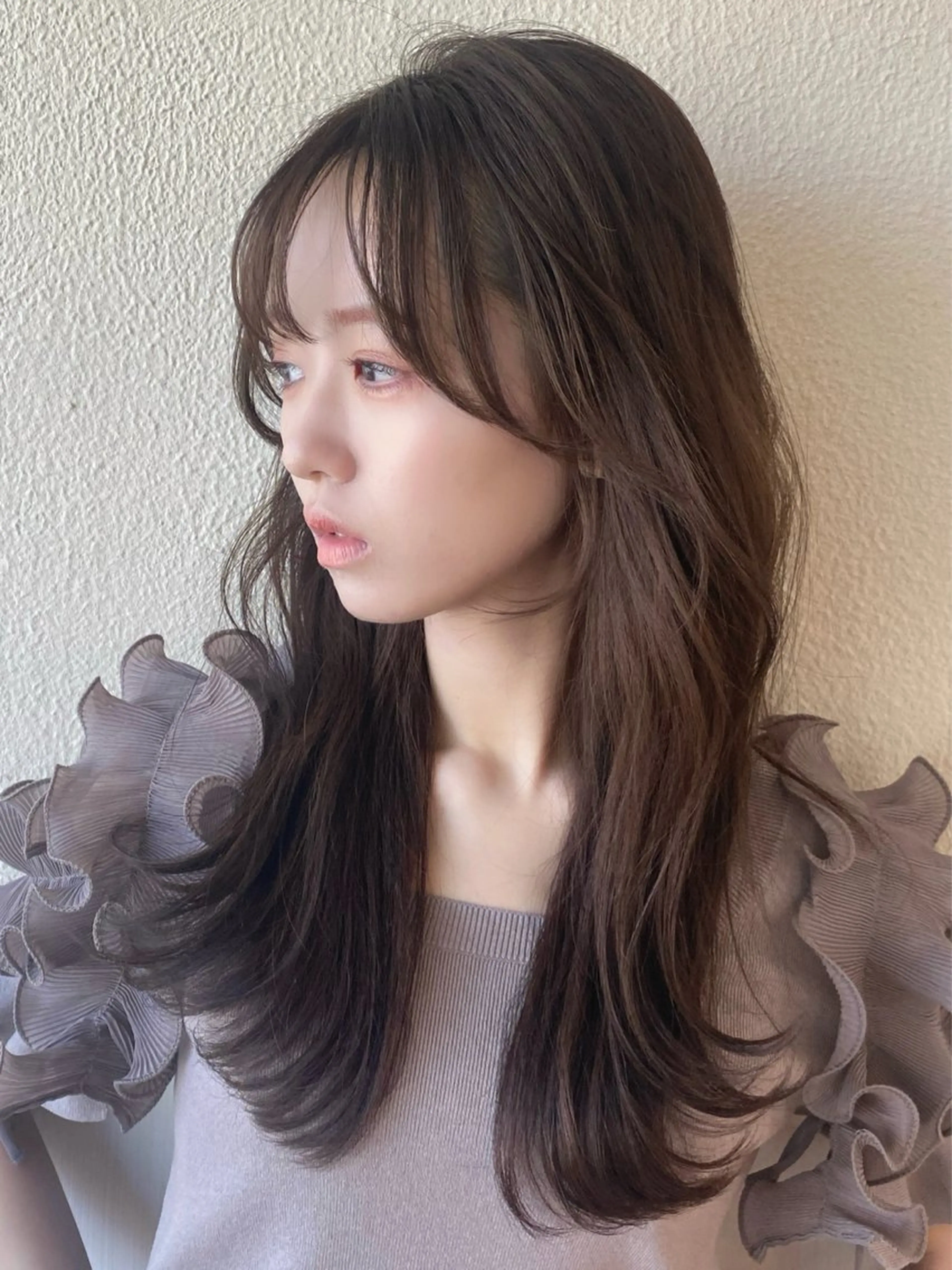 セミロング カラー ヘアアレンジ カット ヘアカラー トリートメント RIHO/愛されモテ /透明感カラーのヘアスタイル